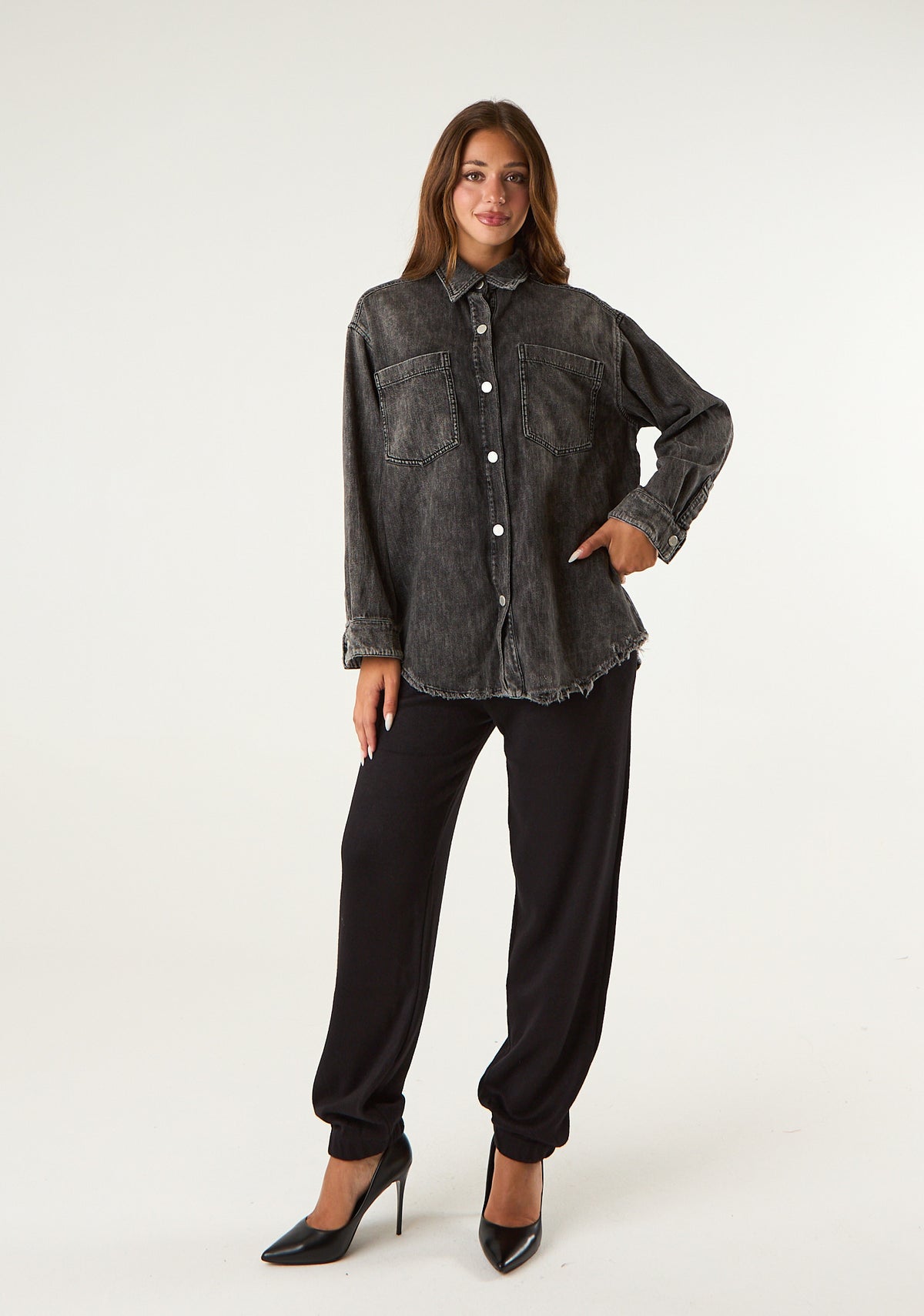 Camicia in denim slavato