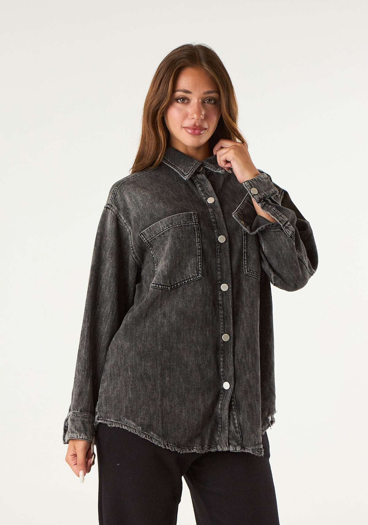 Camicia in denim slavato