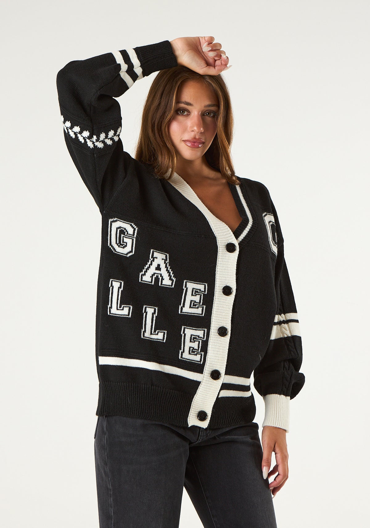 Cardigan con dettagli a contrasto di colore