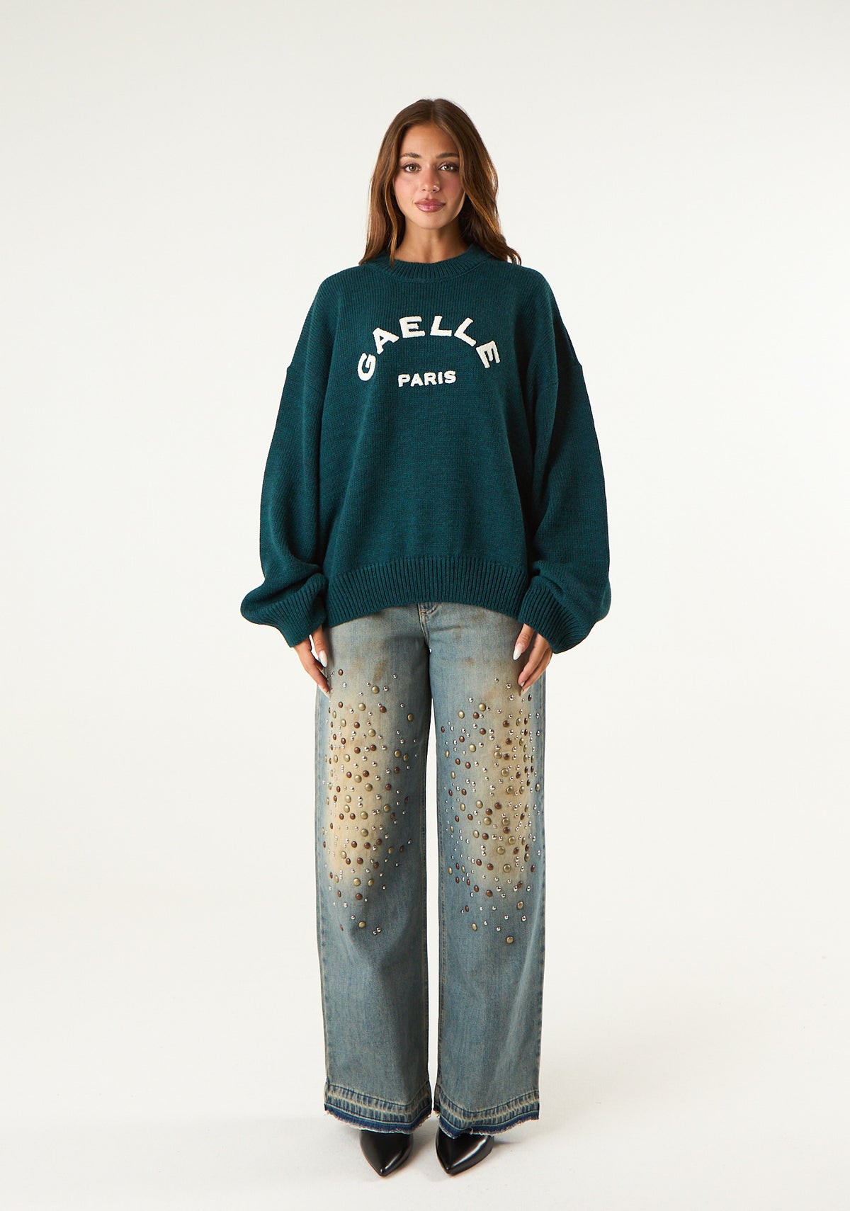 Pullover over con logo frontale