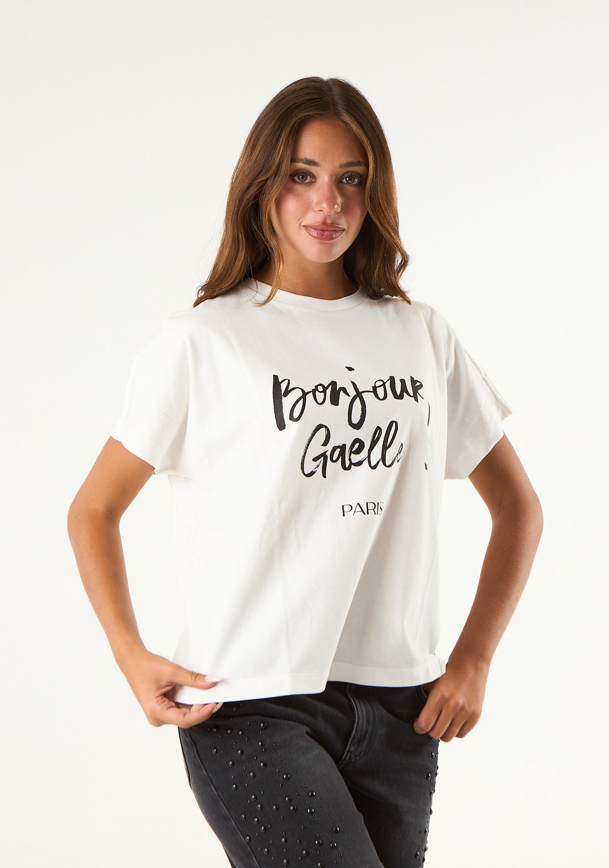 T-shirt con apertura posteriore