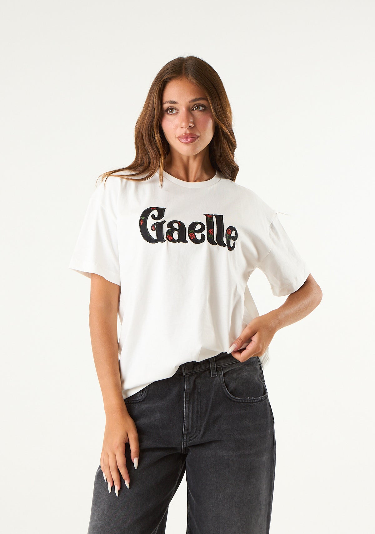 T-shirt con logo floreale