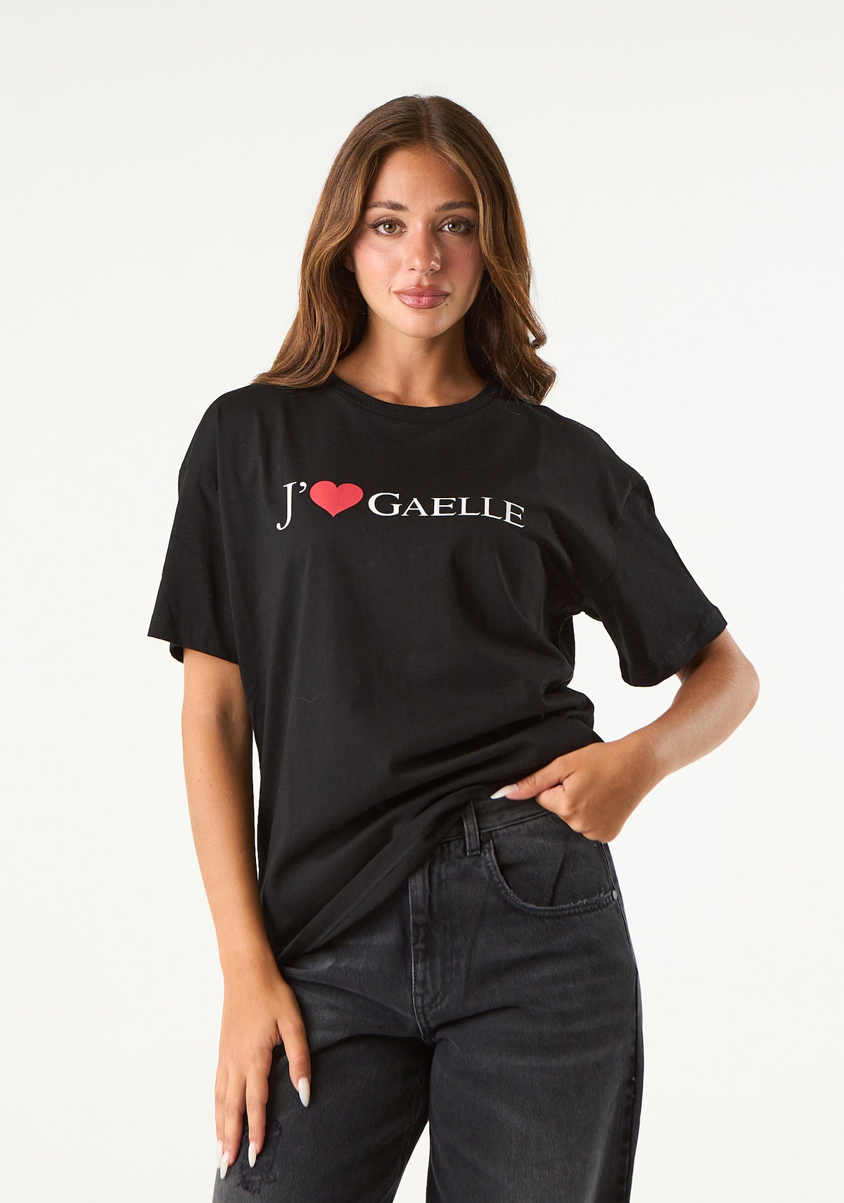 T-shirt con stampa I love