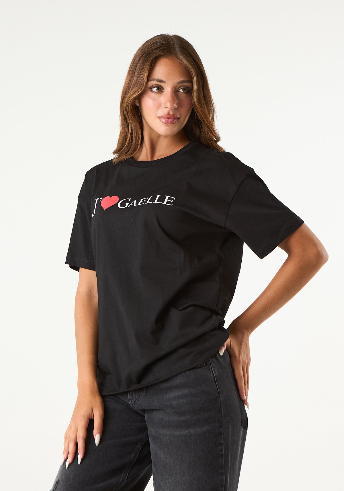 T-shirt con stampa I love