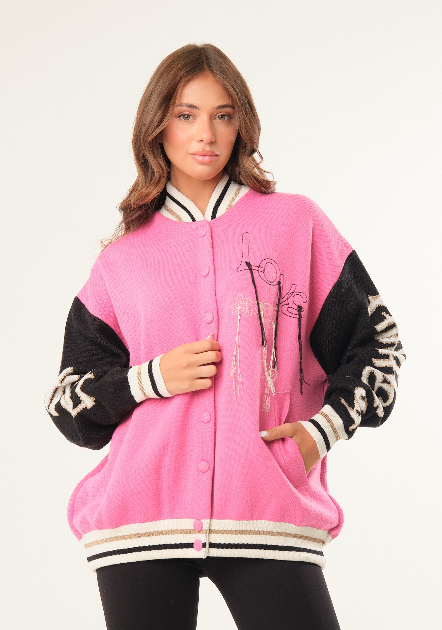 Bomber in jacquard piquet