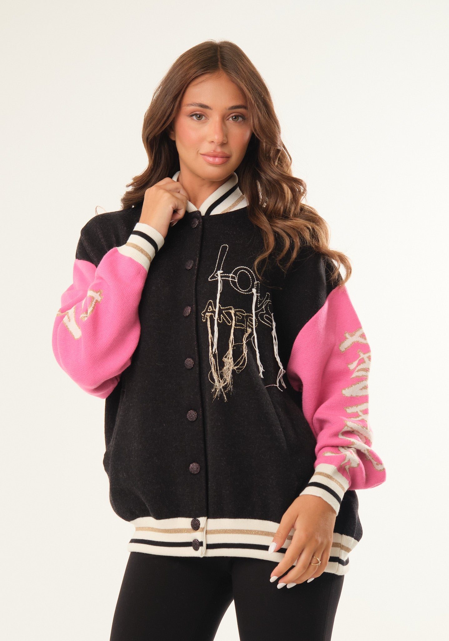 Bomber in jacquard piquet