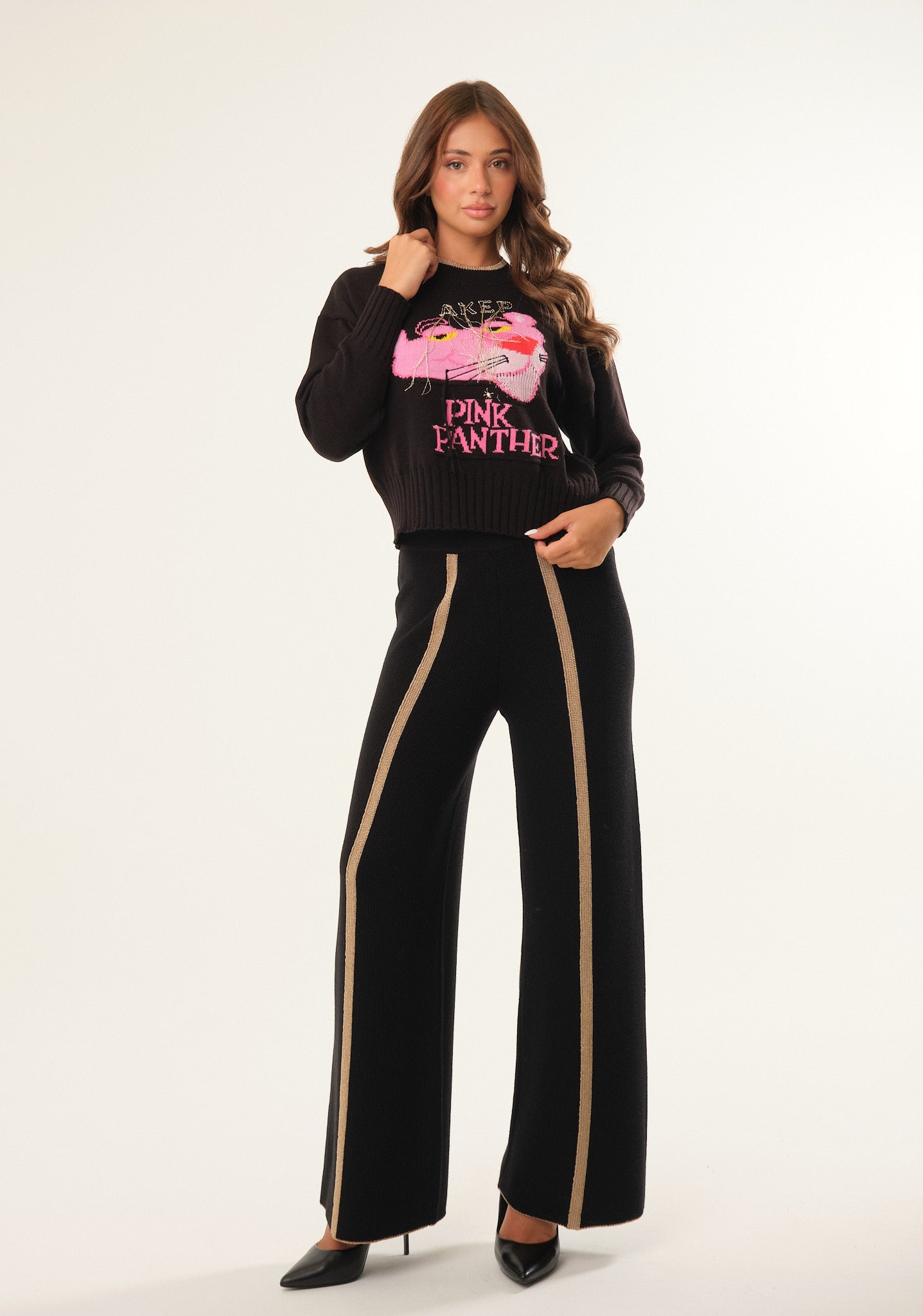 Maglione con ricamo Pantera Rosa
