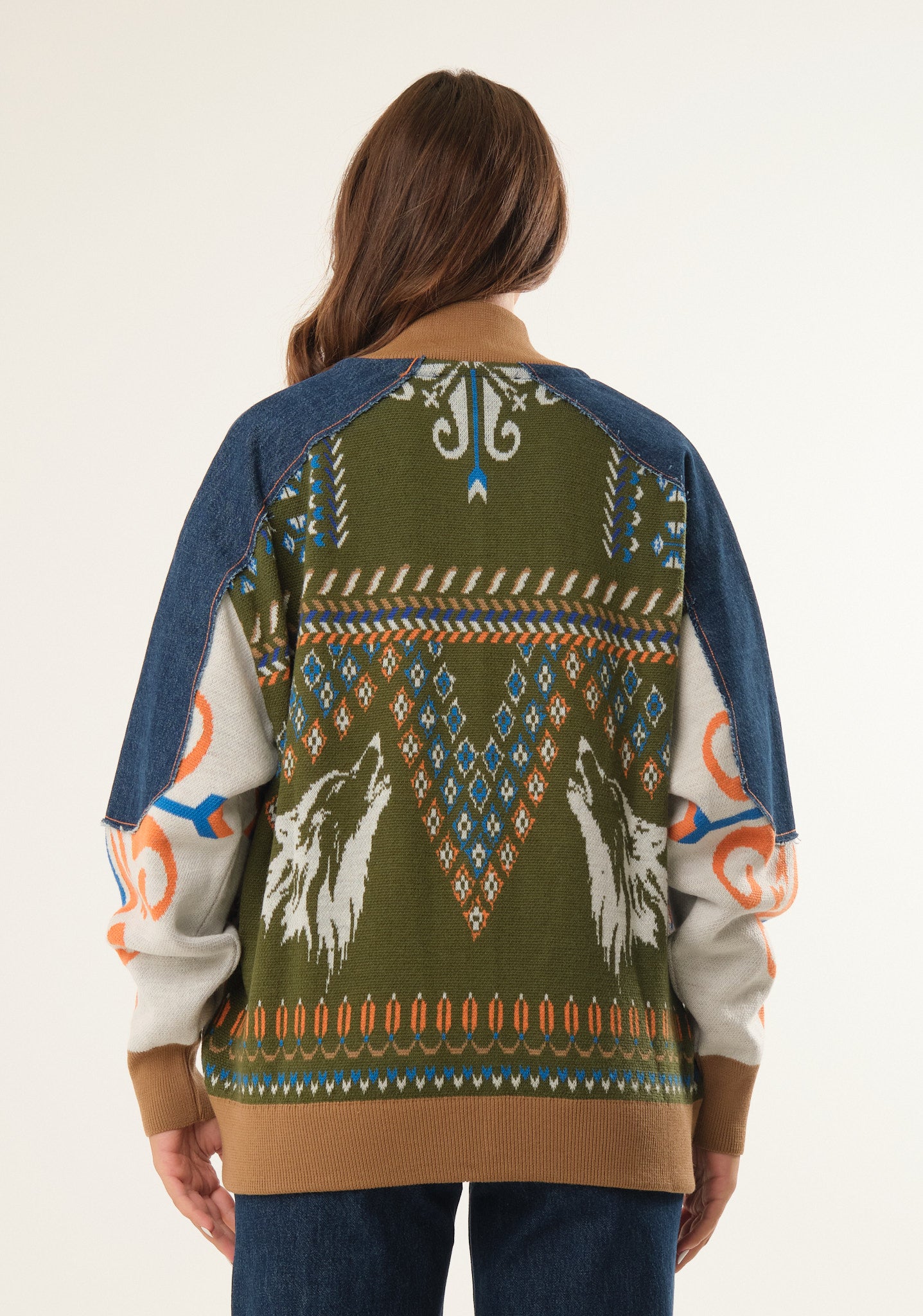 Bomber in maglia jacquard