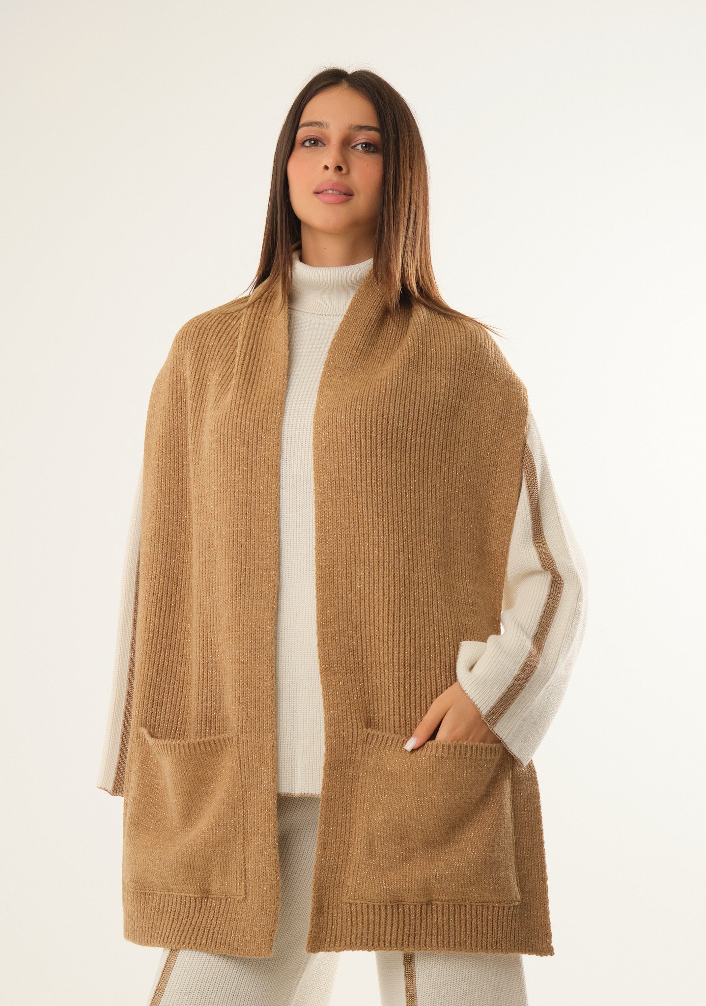 Sciarpa in lurex con tasche