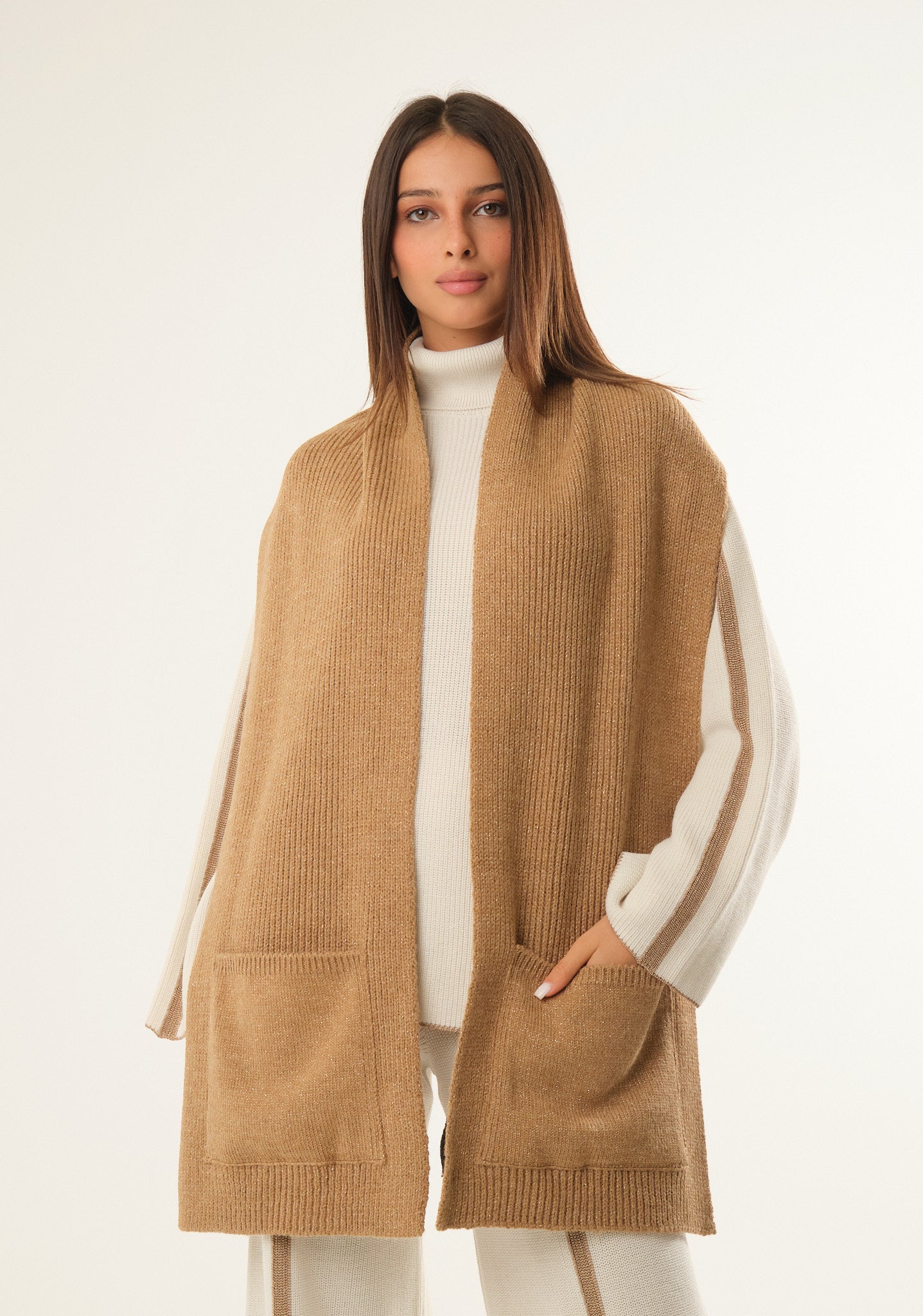 Sciarpa in lurex con tasche