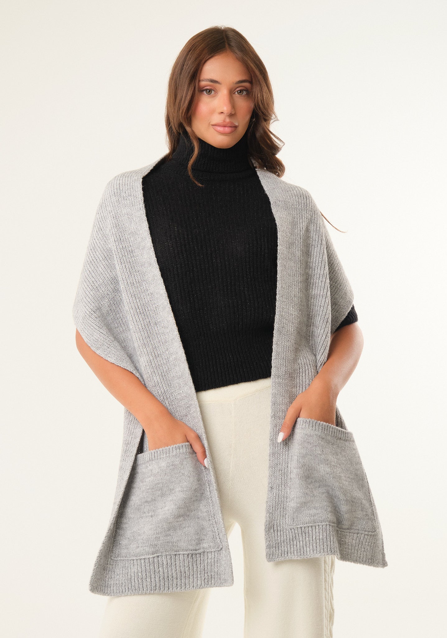 Sciarpa in lurex con tasche