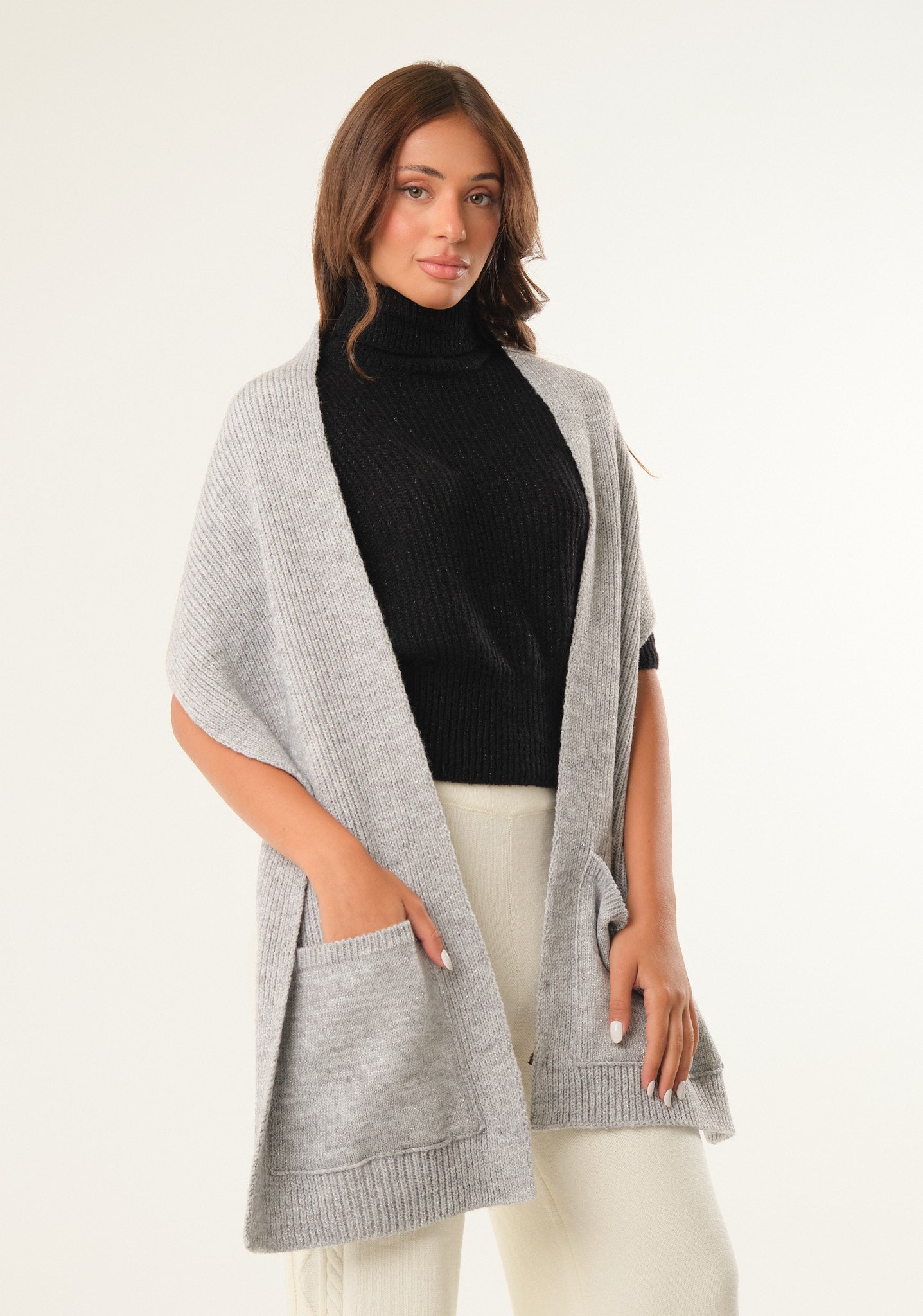 Sciarpa in lurex con tasche