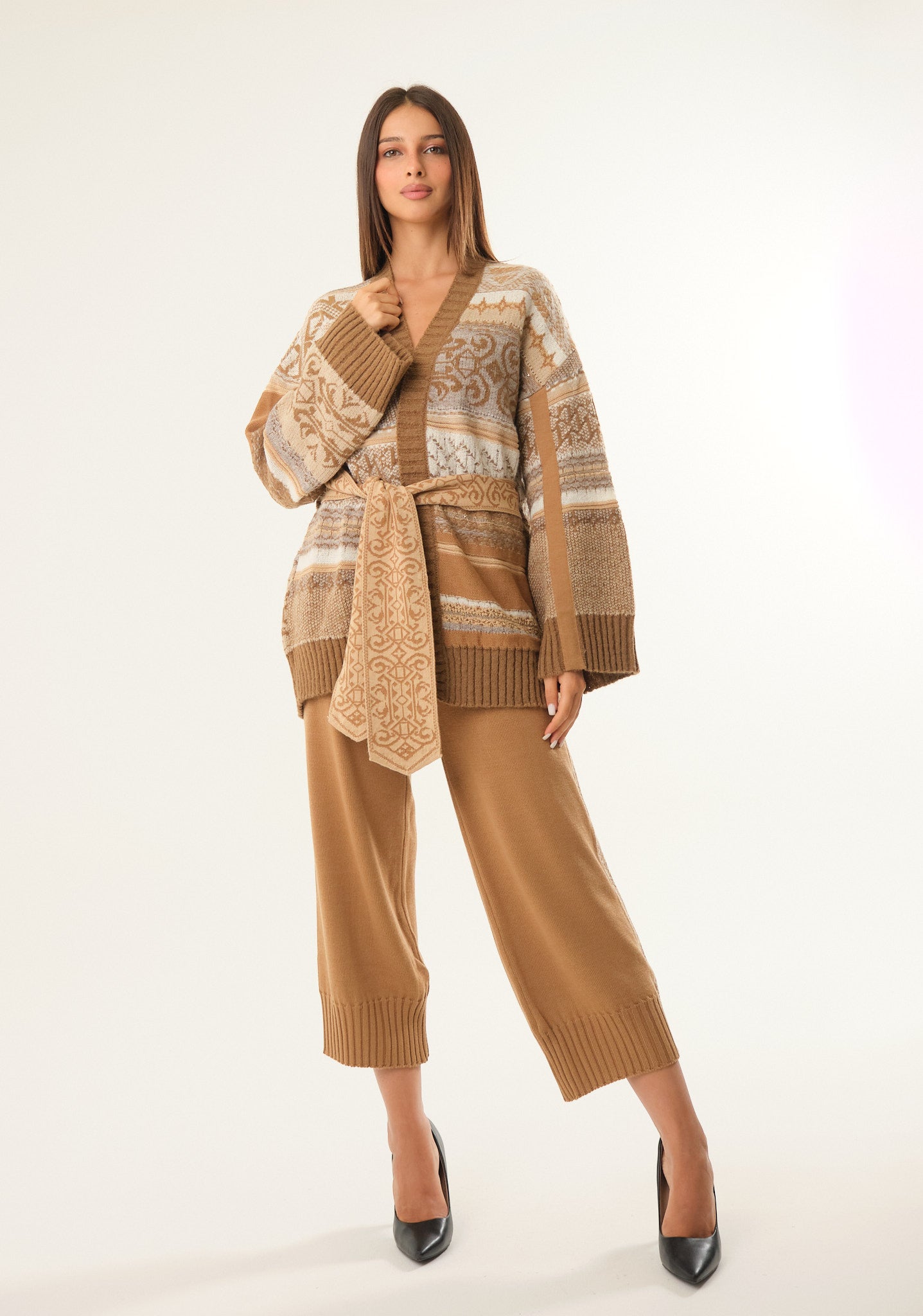 Pantalone con banda jacquard