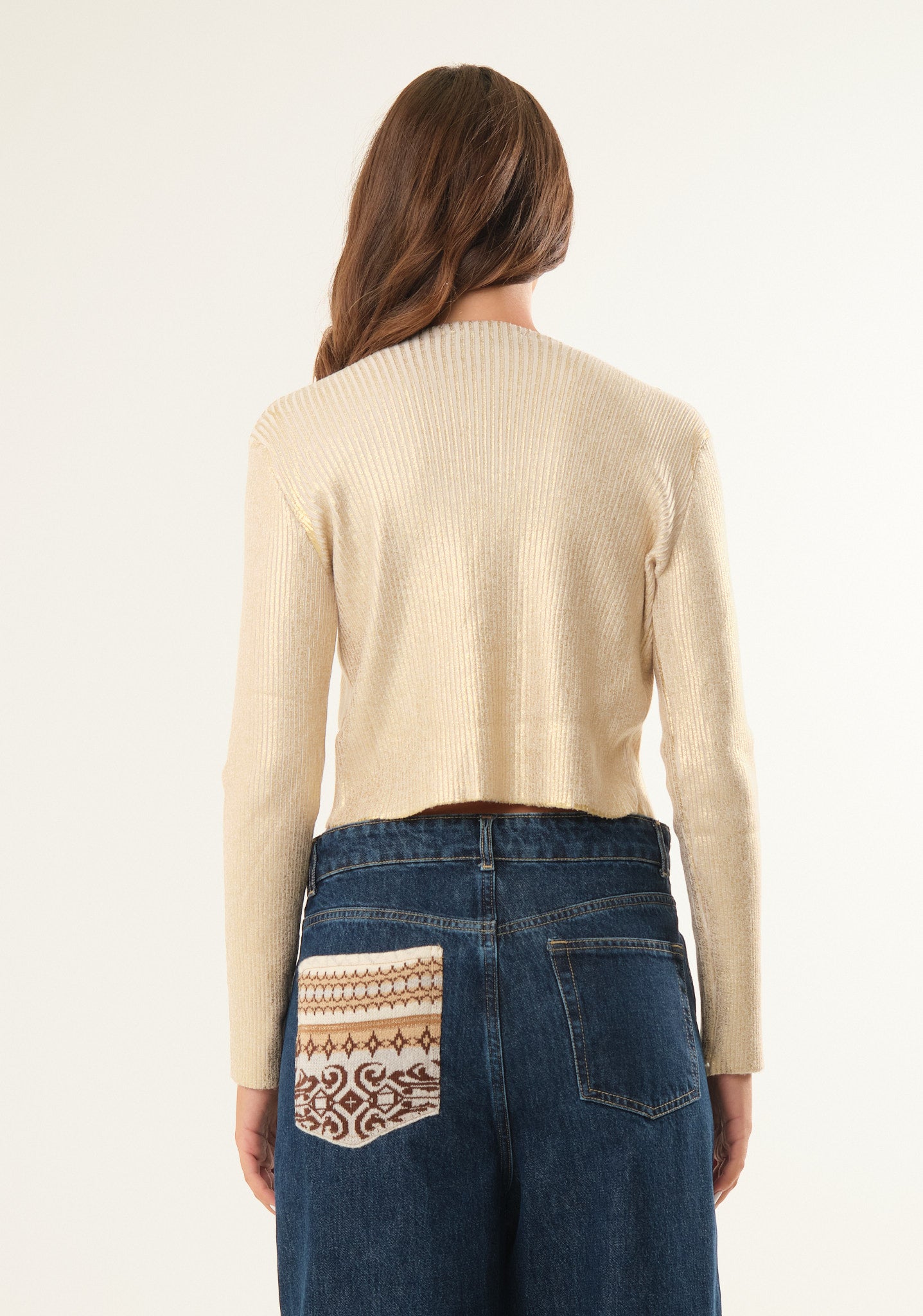 Cardigan metallizato