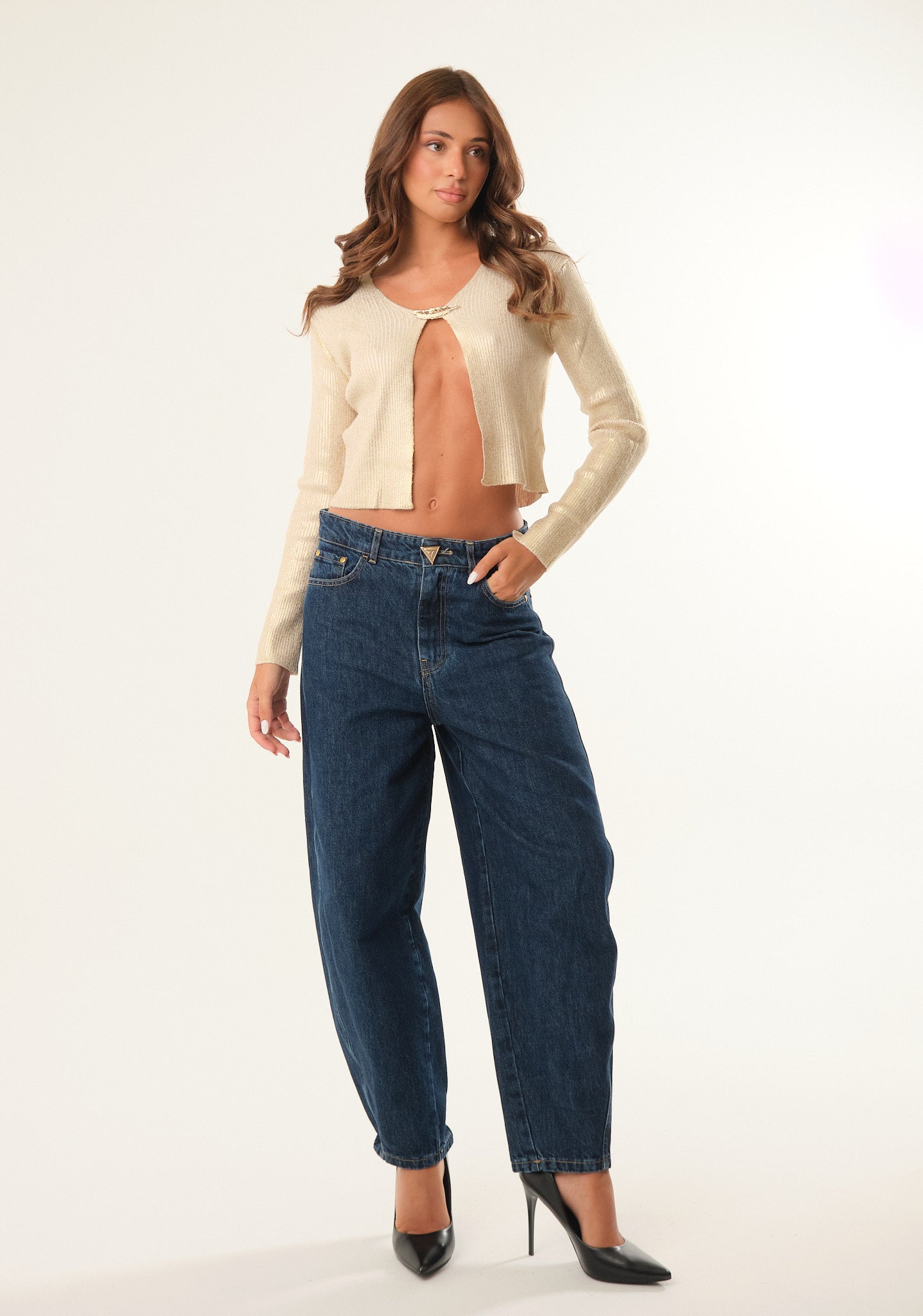 Cardigan metallizato