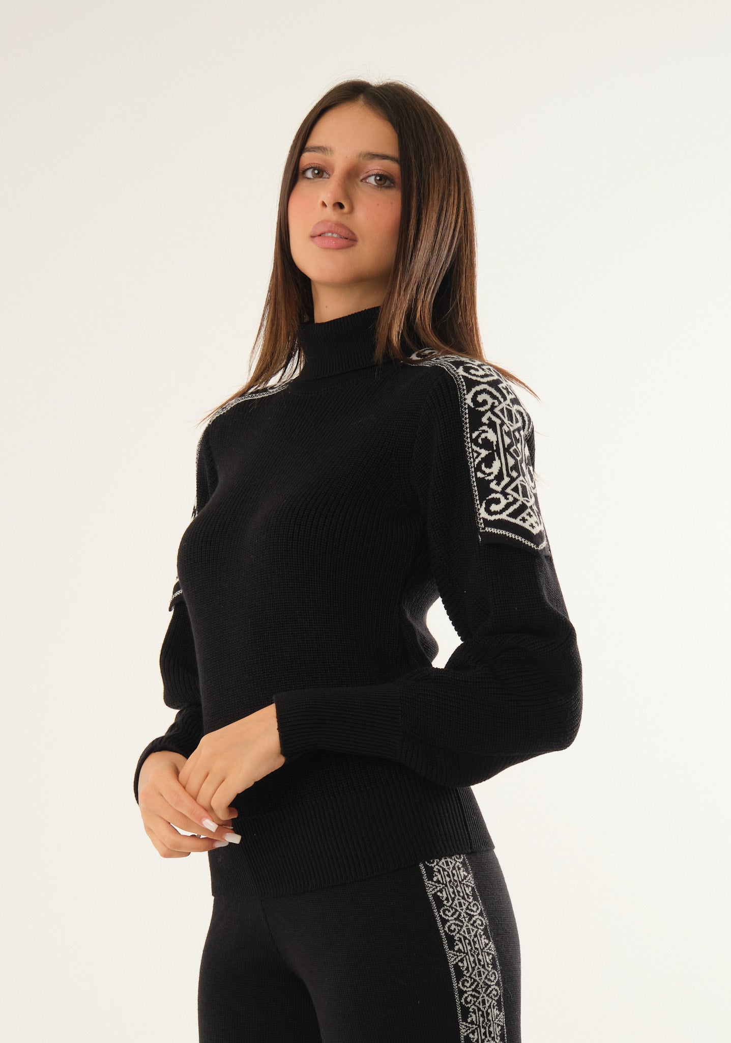 Maglia con spalline jacquard