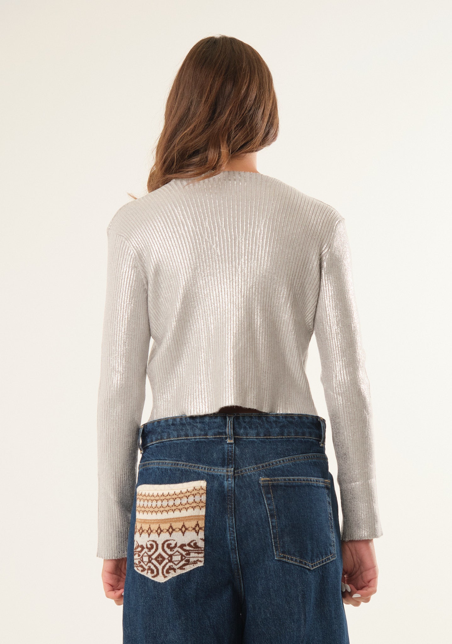 Cardigan metallizato