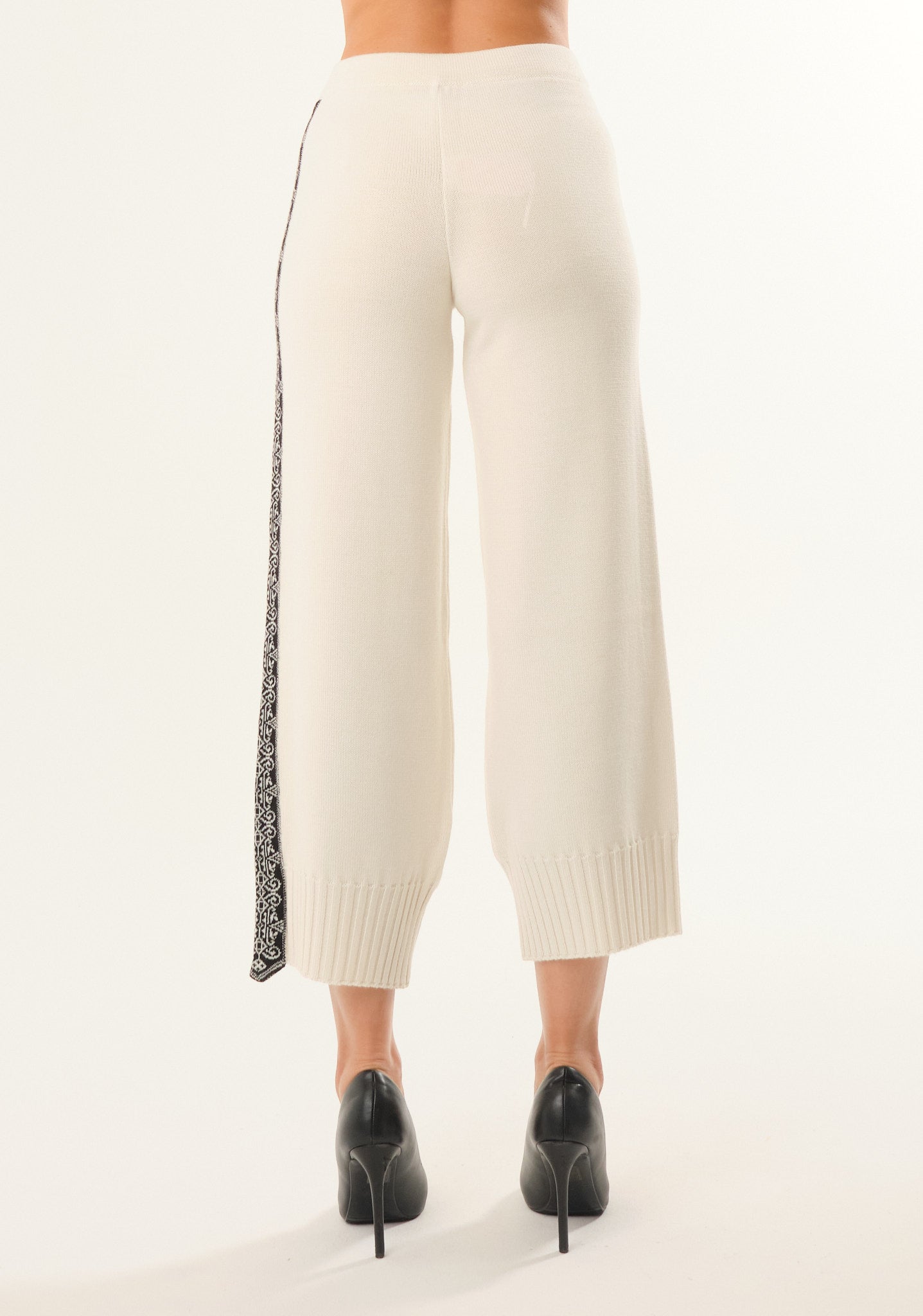 Pantalone con banda jacquard