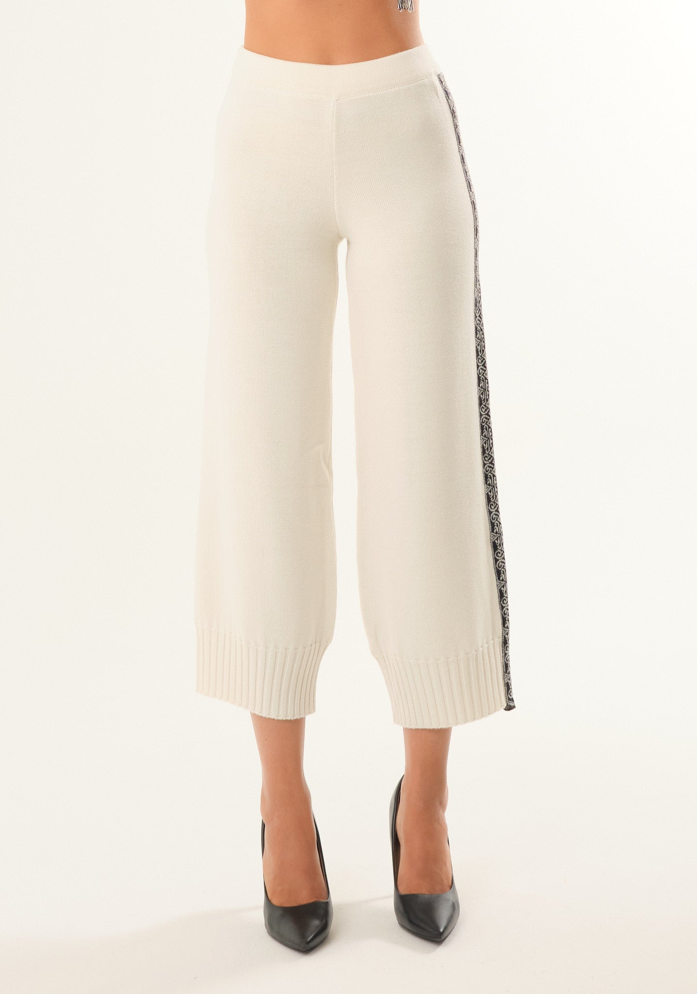 Pantalone con banda jacquard