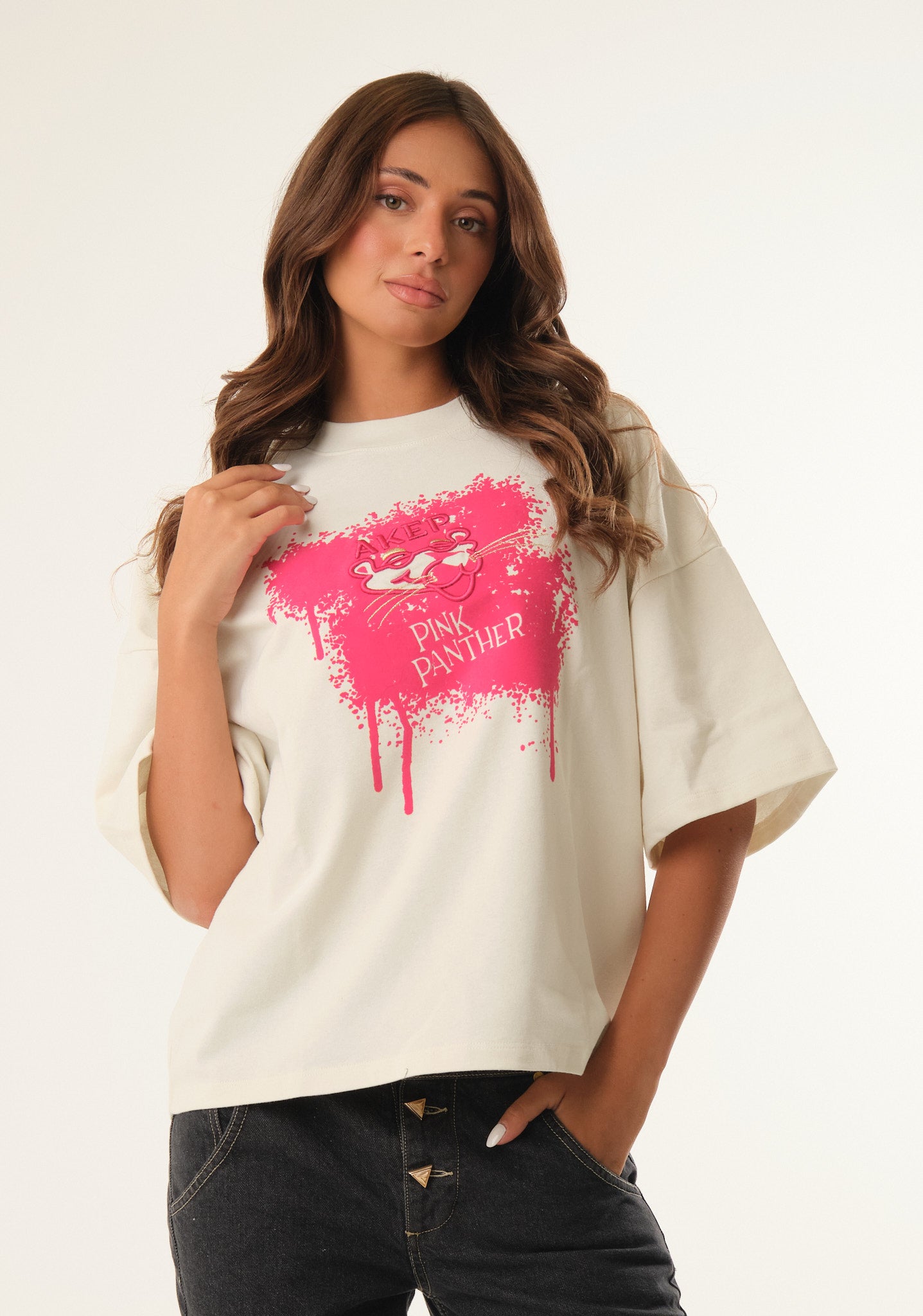 T-shirt con stampa in flock