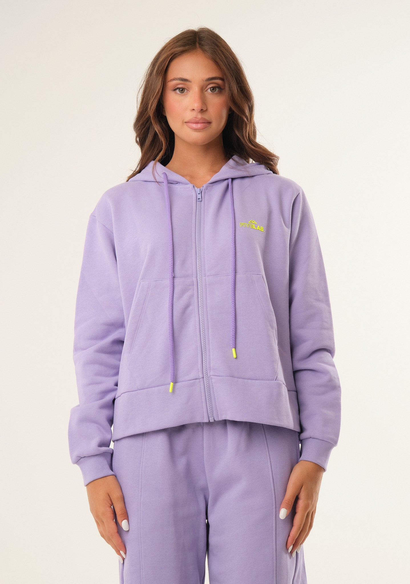 Felpa basic con zip centrale