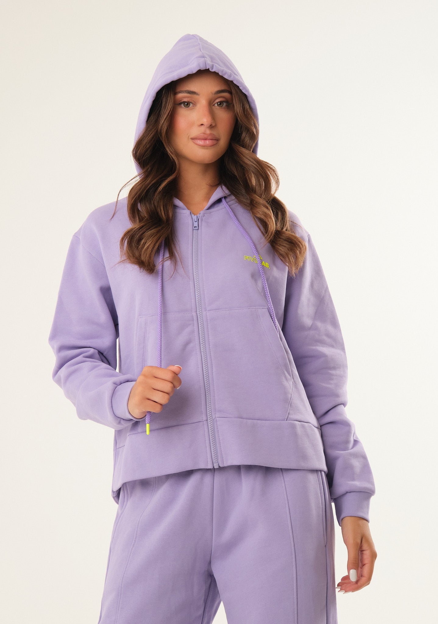 Felpa basic con zip centrale