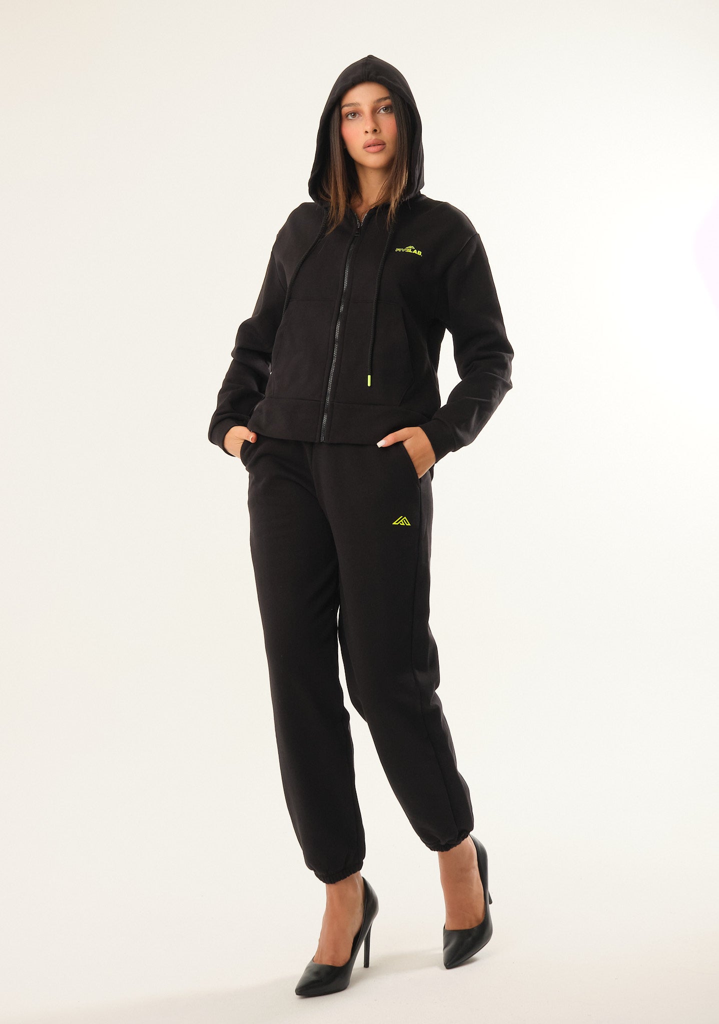 Felpa basic con zip centrale