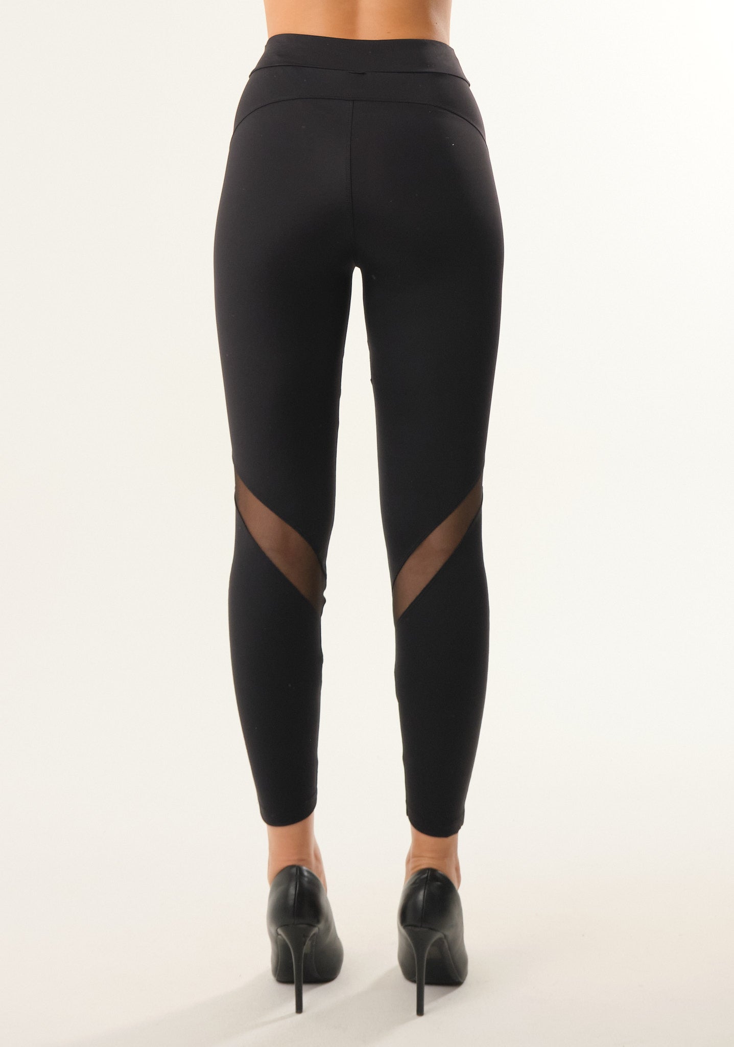 Leggings con inserti in tulle