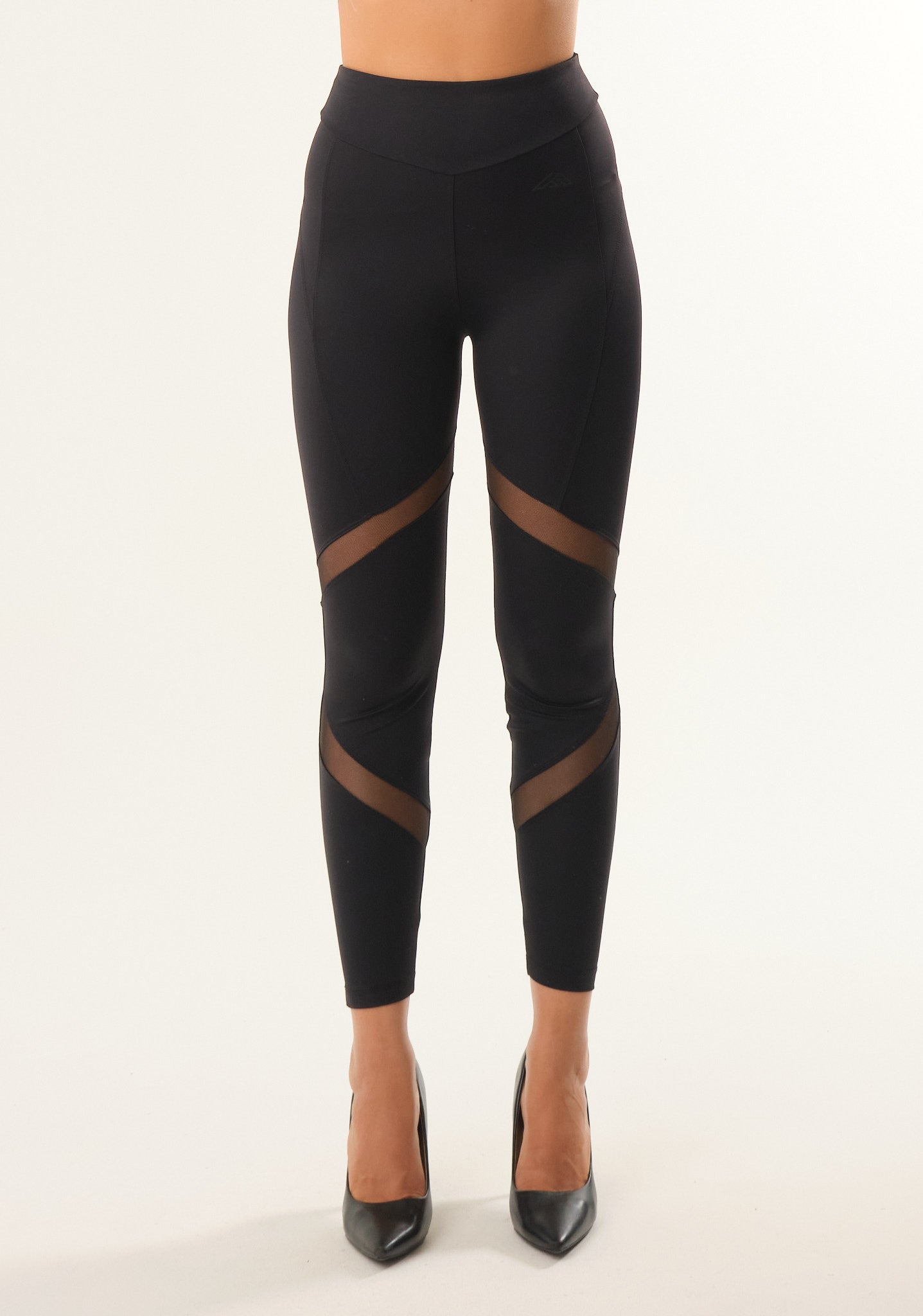 Leggings con inserti in tulle
