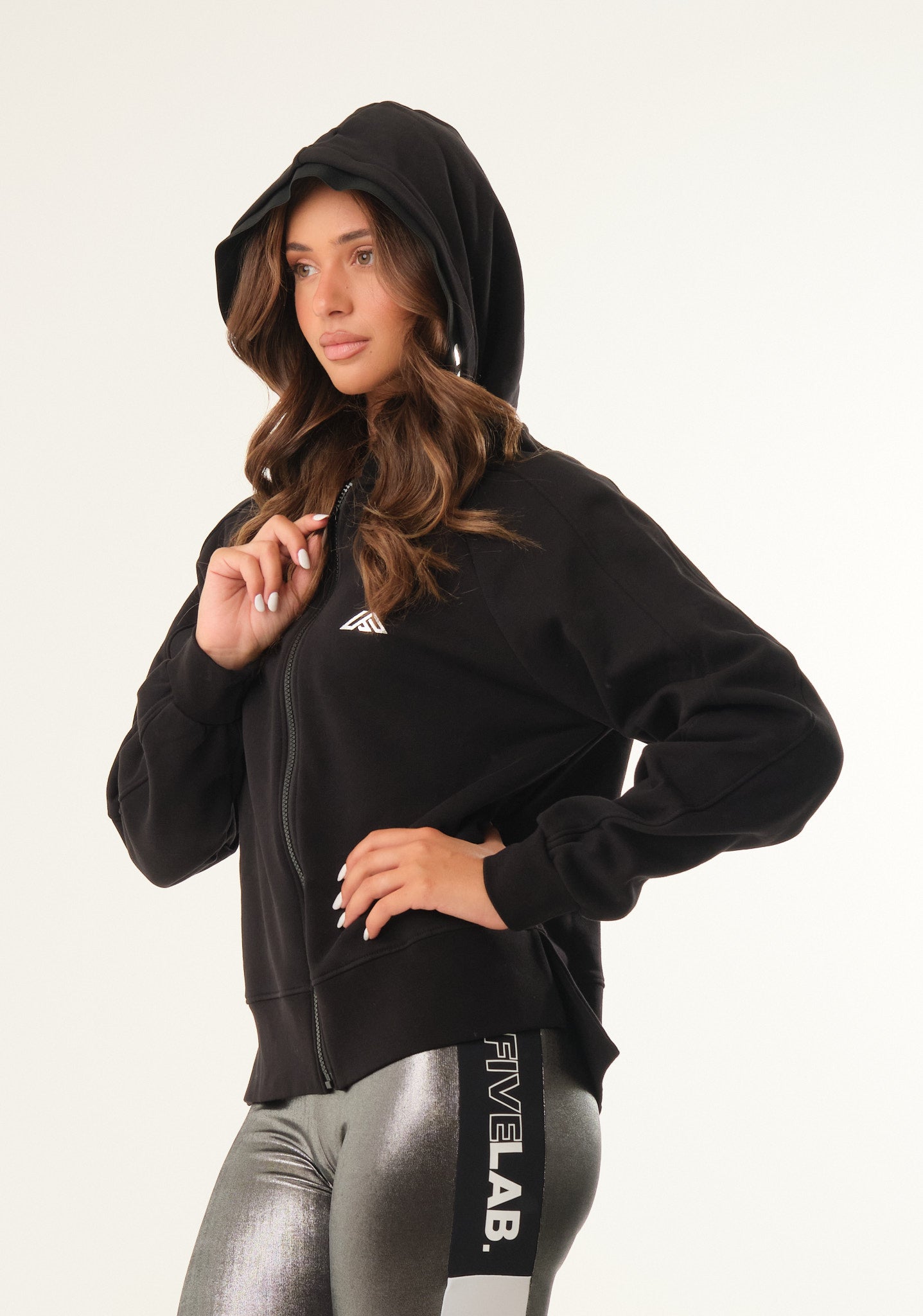 Felpa con zip centrale