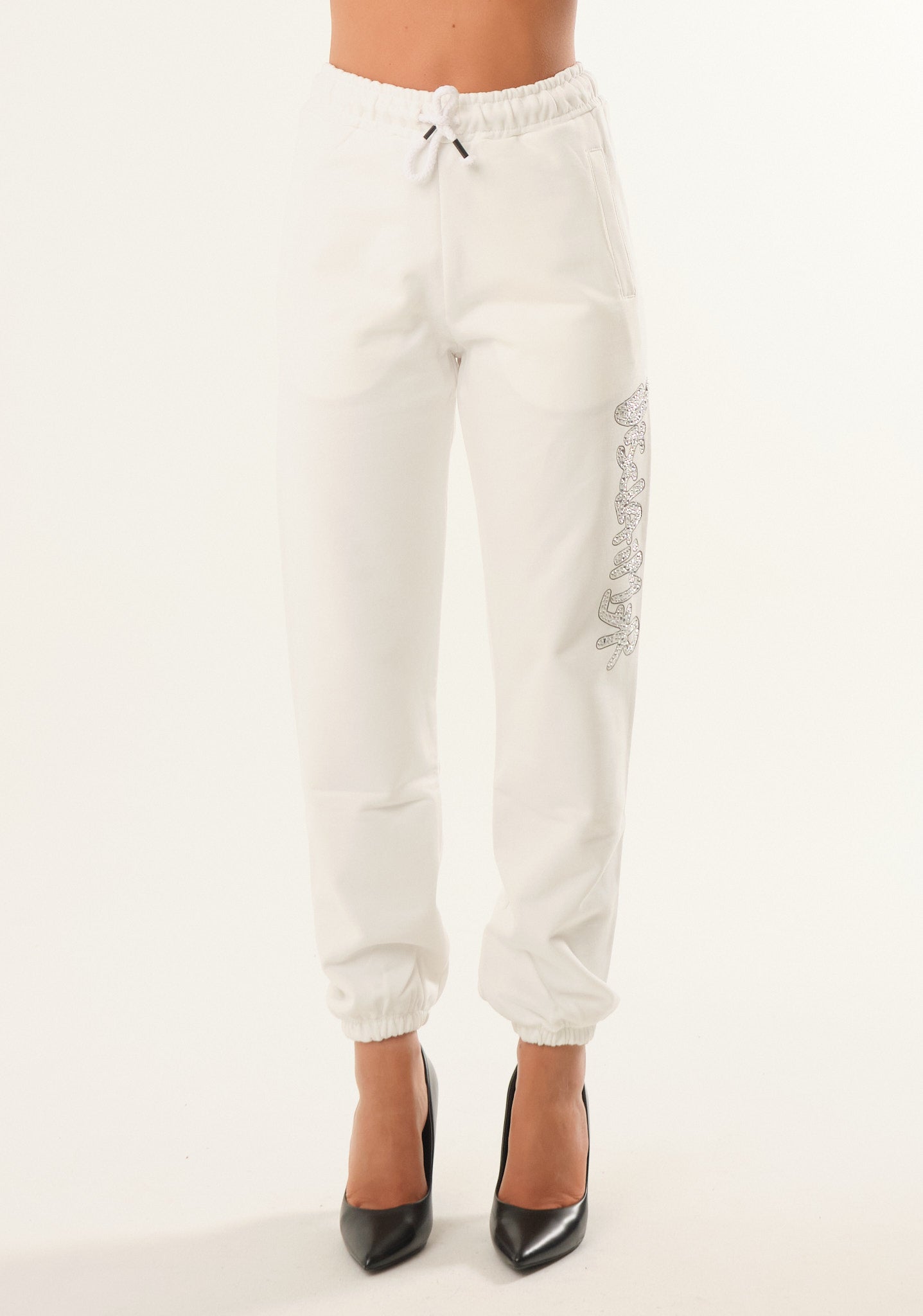 Pantalone tuta con applicazioni laterali