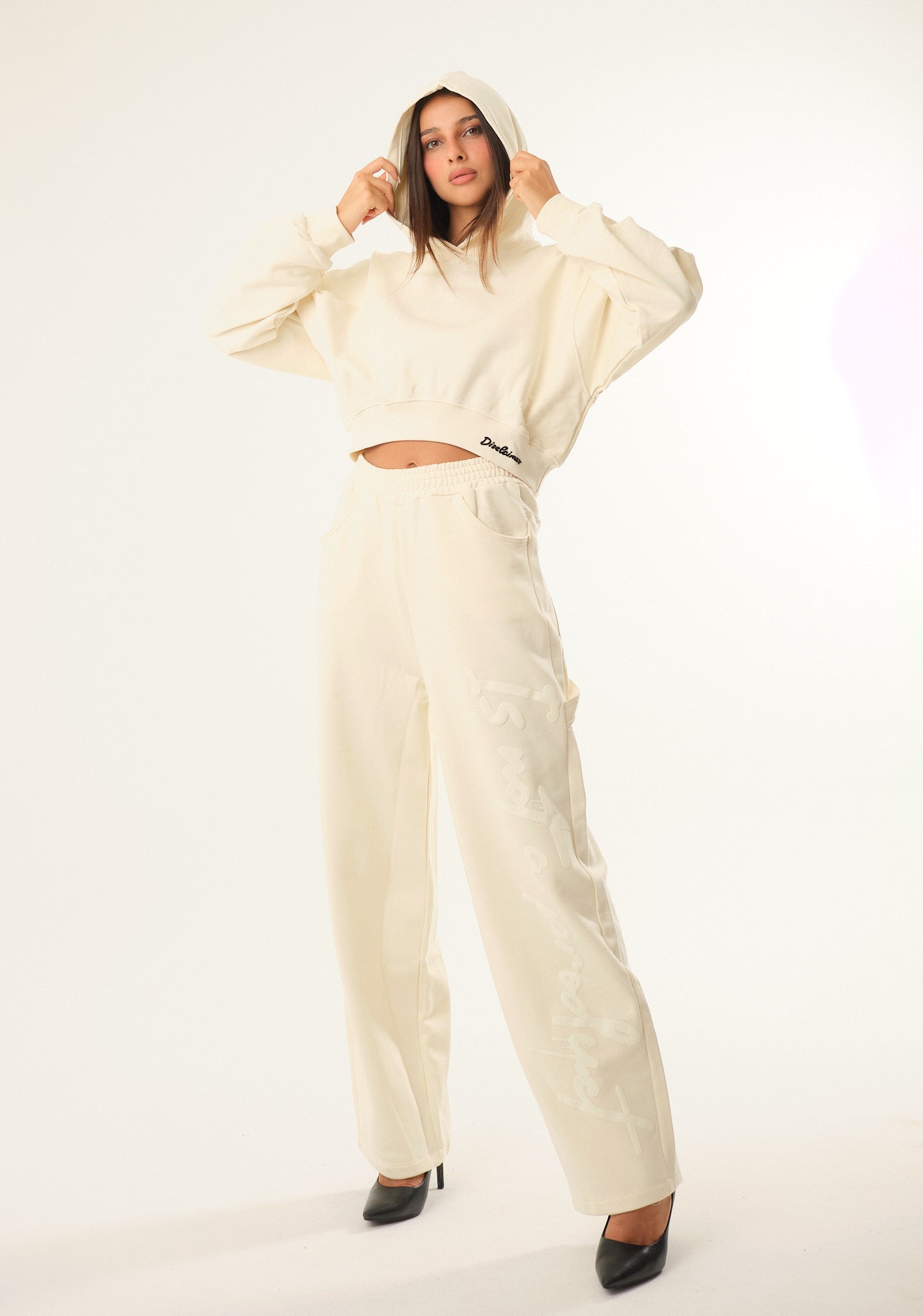 Pantalone palazzo con stampa in rilievo