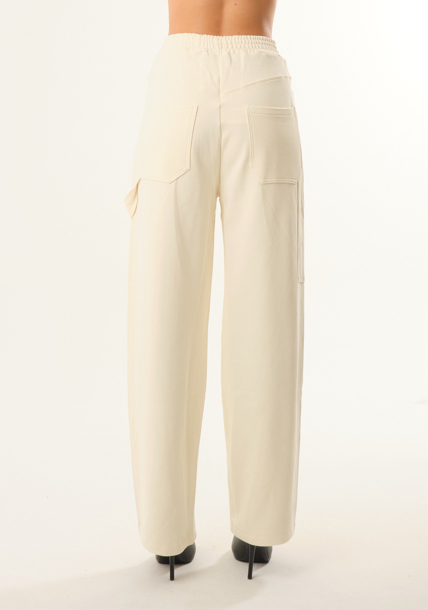 Pantalone palazzo con stampa in rilievo