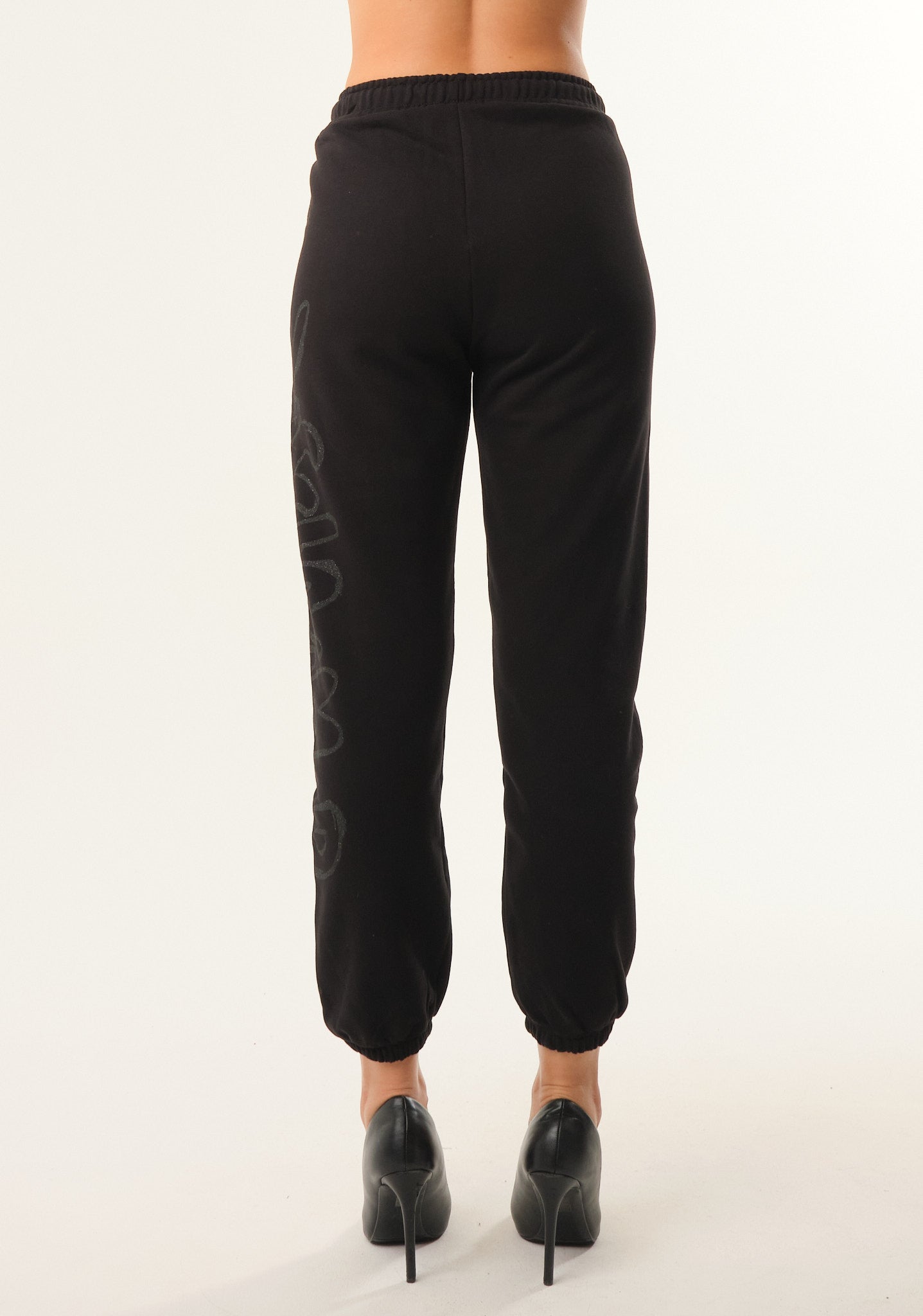Pantalone con stampa lurex