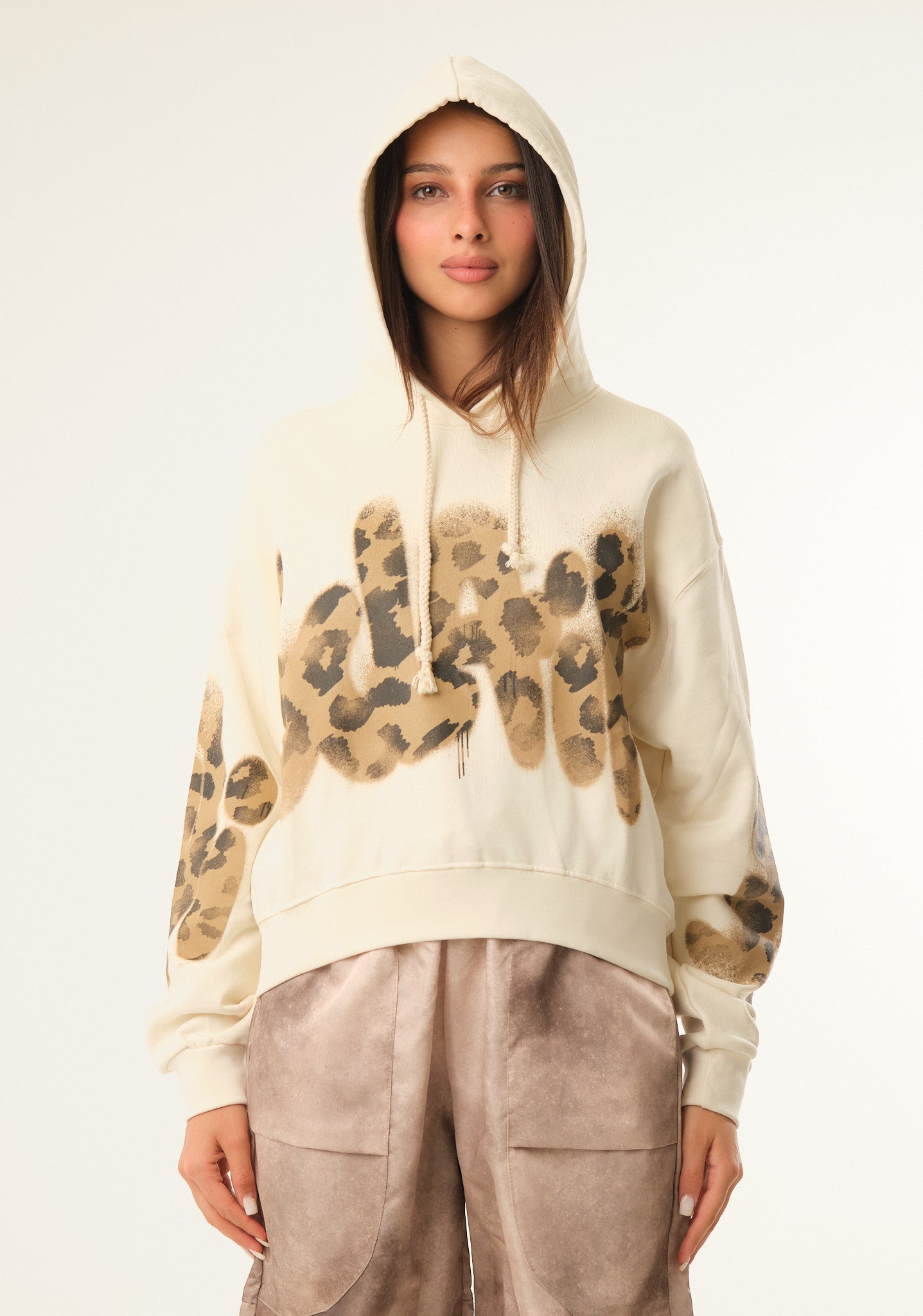 Felpa con stampa animalier