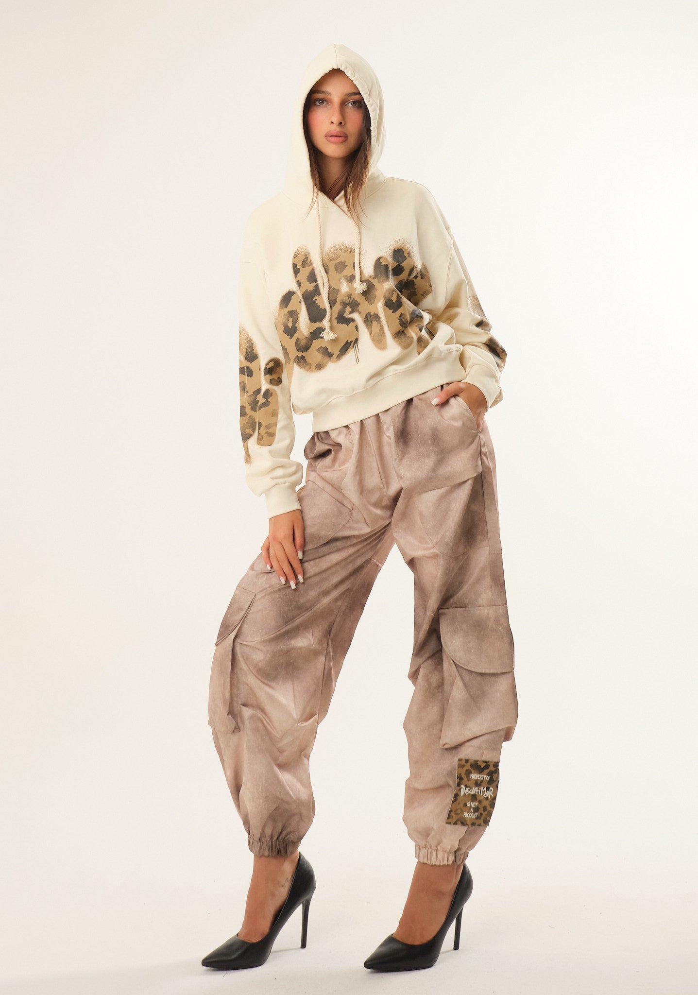 Felpa con stampa animalier