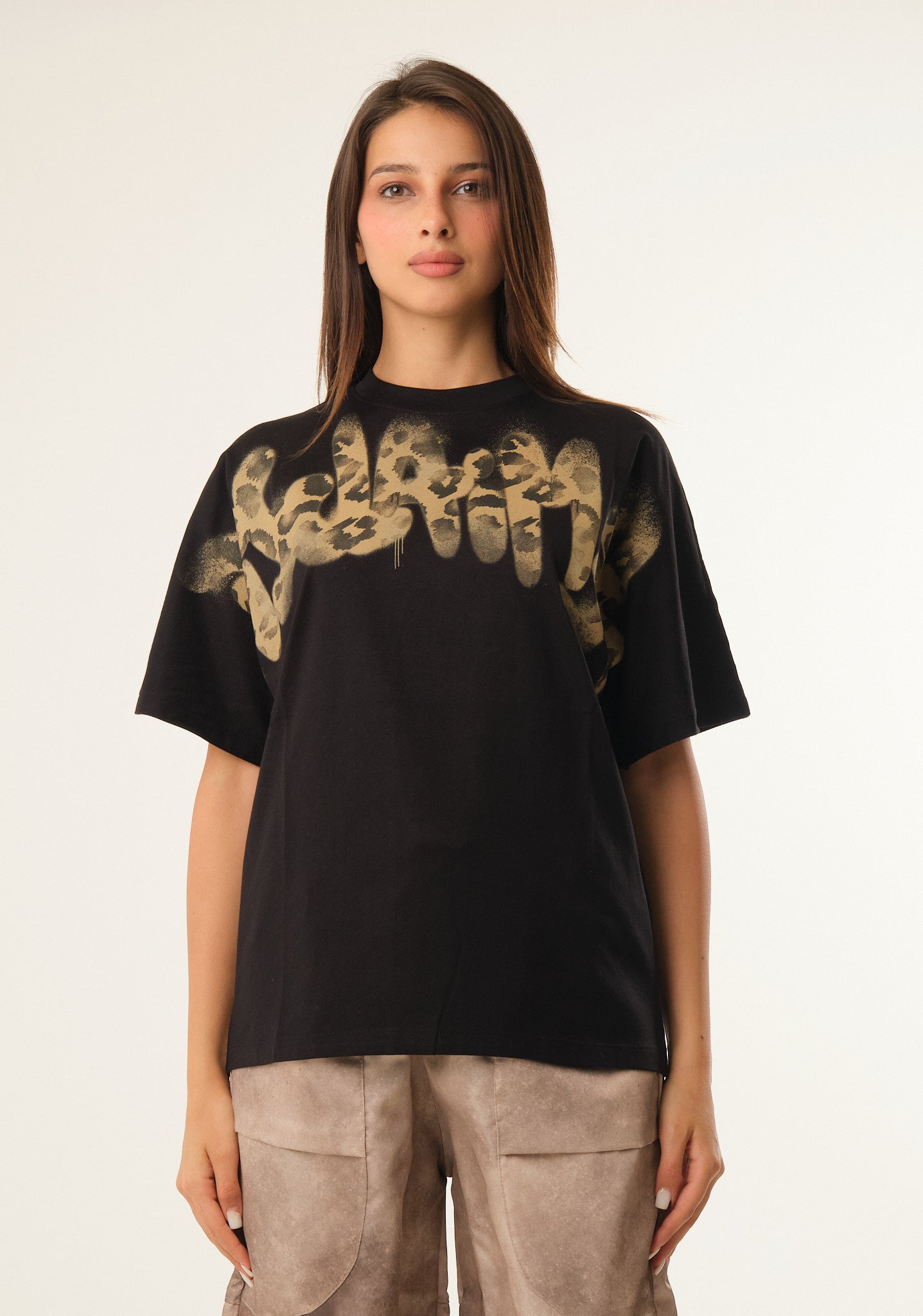 T-shirt con stampa animalier
