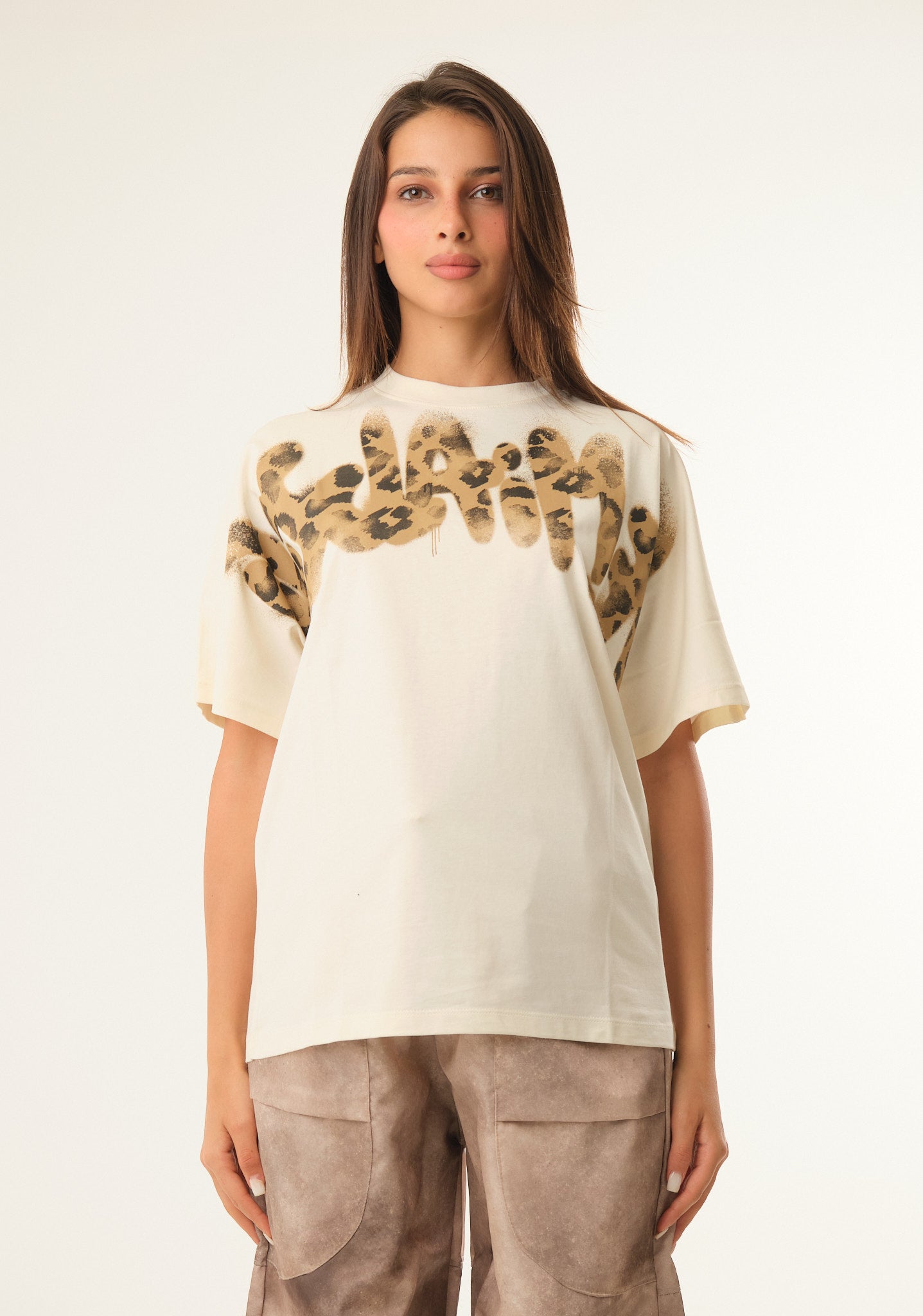 T-shirt con stampa animalier