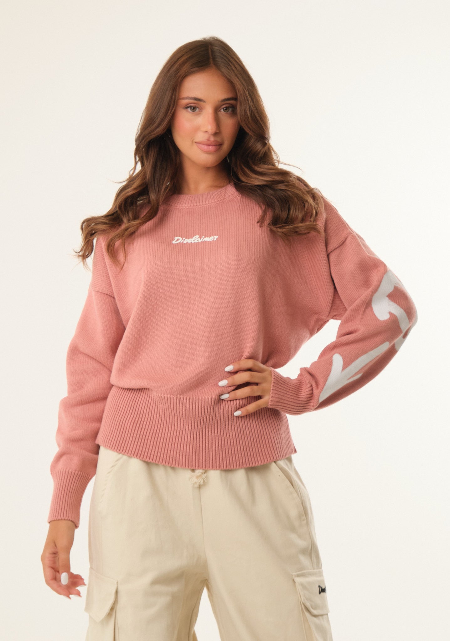 Maglione tricot con stampa posteriore