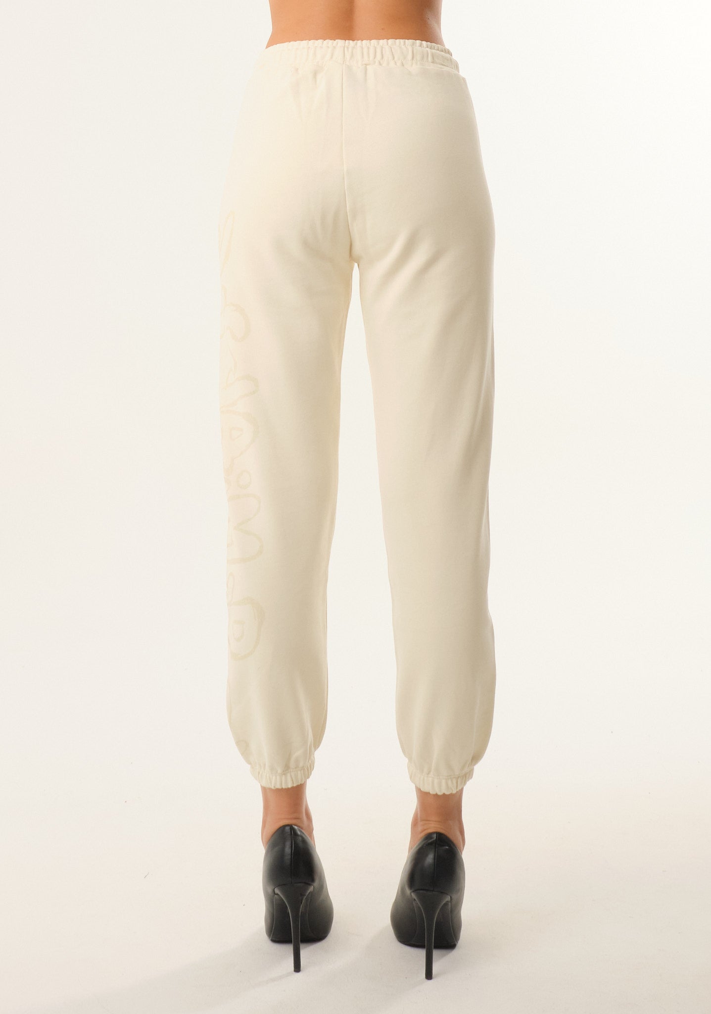 Pantalone con stampa lurex