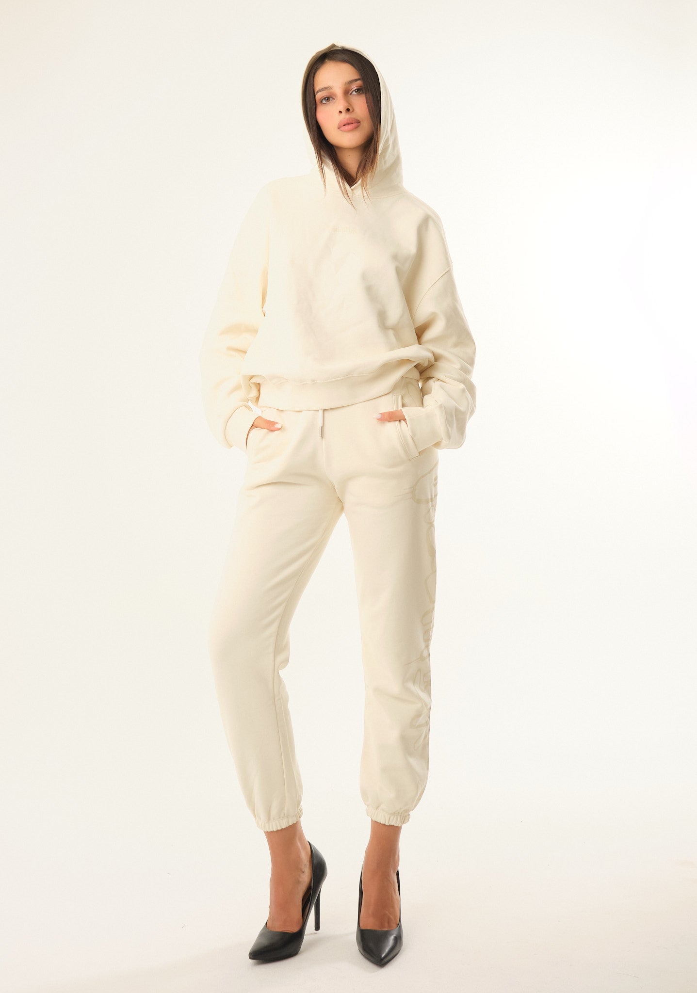 Pantalone con stampa lurex