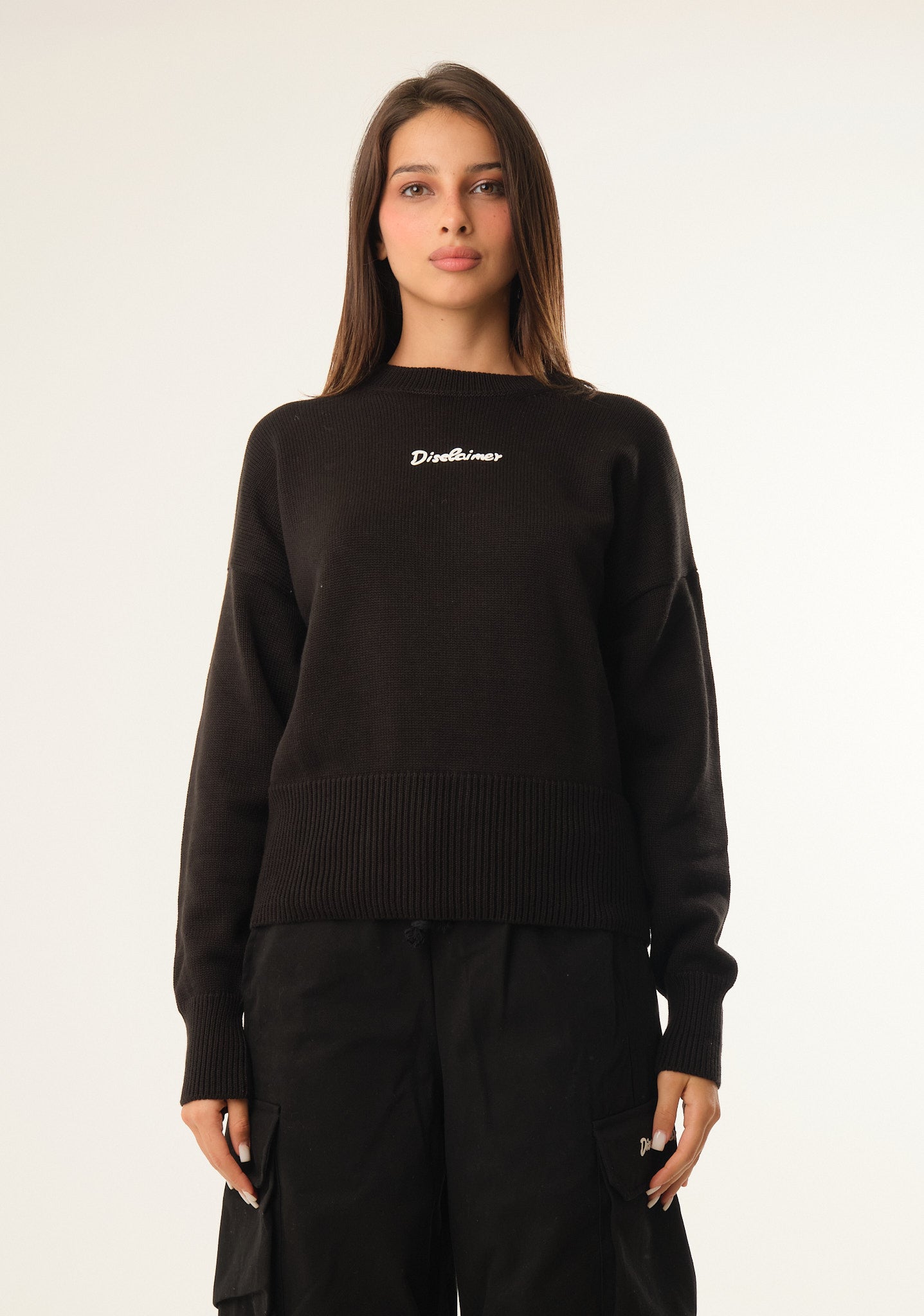 Maglione tricot con stampa posteriore