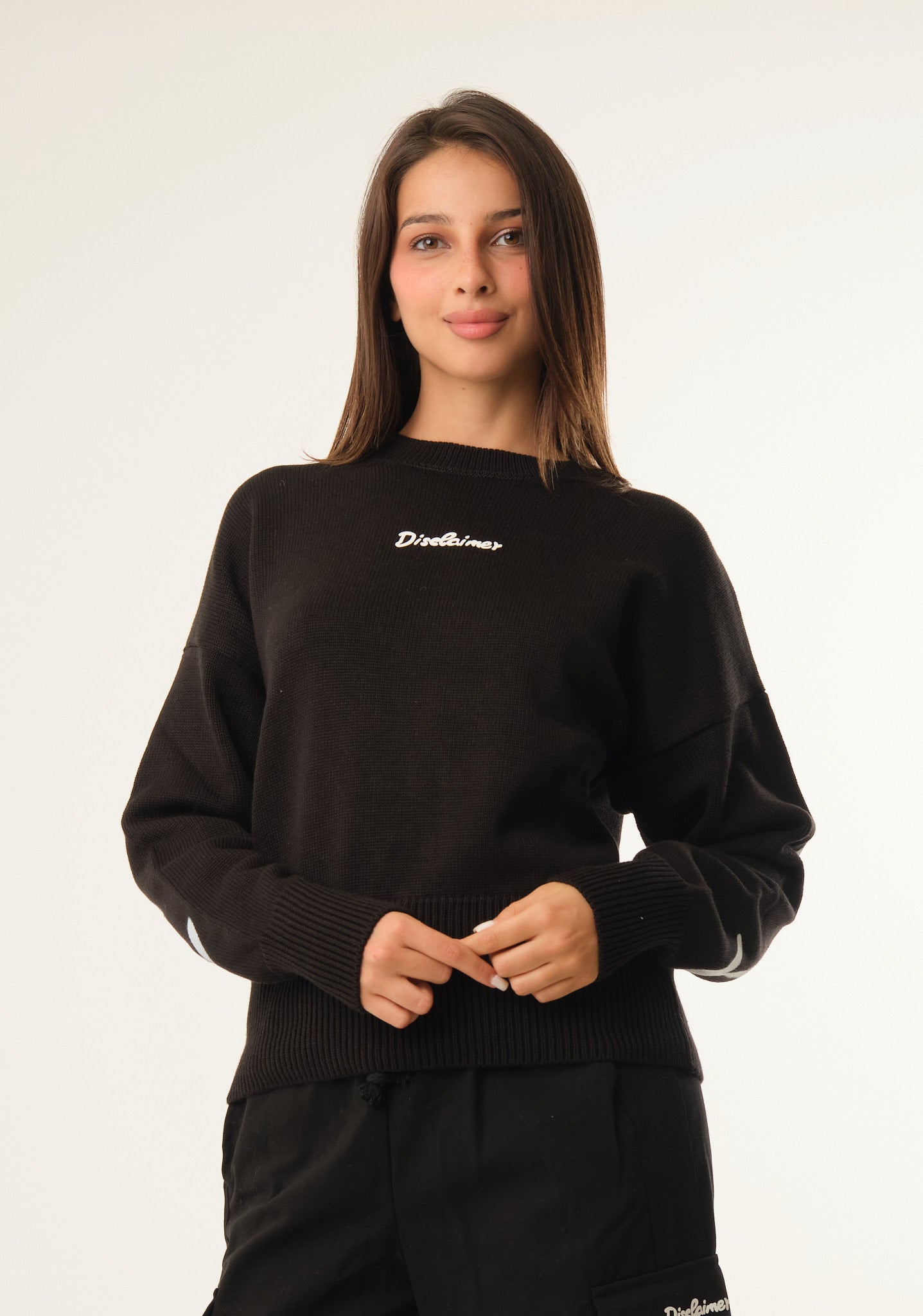 Maglione tricot con stampa posteriore