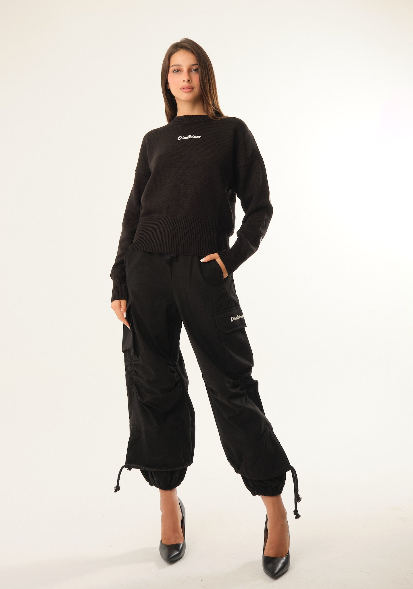 Maglione tricot con stampa posteriore
