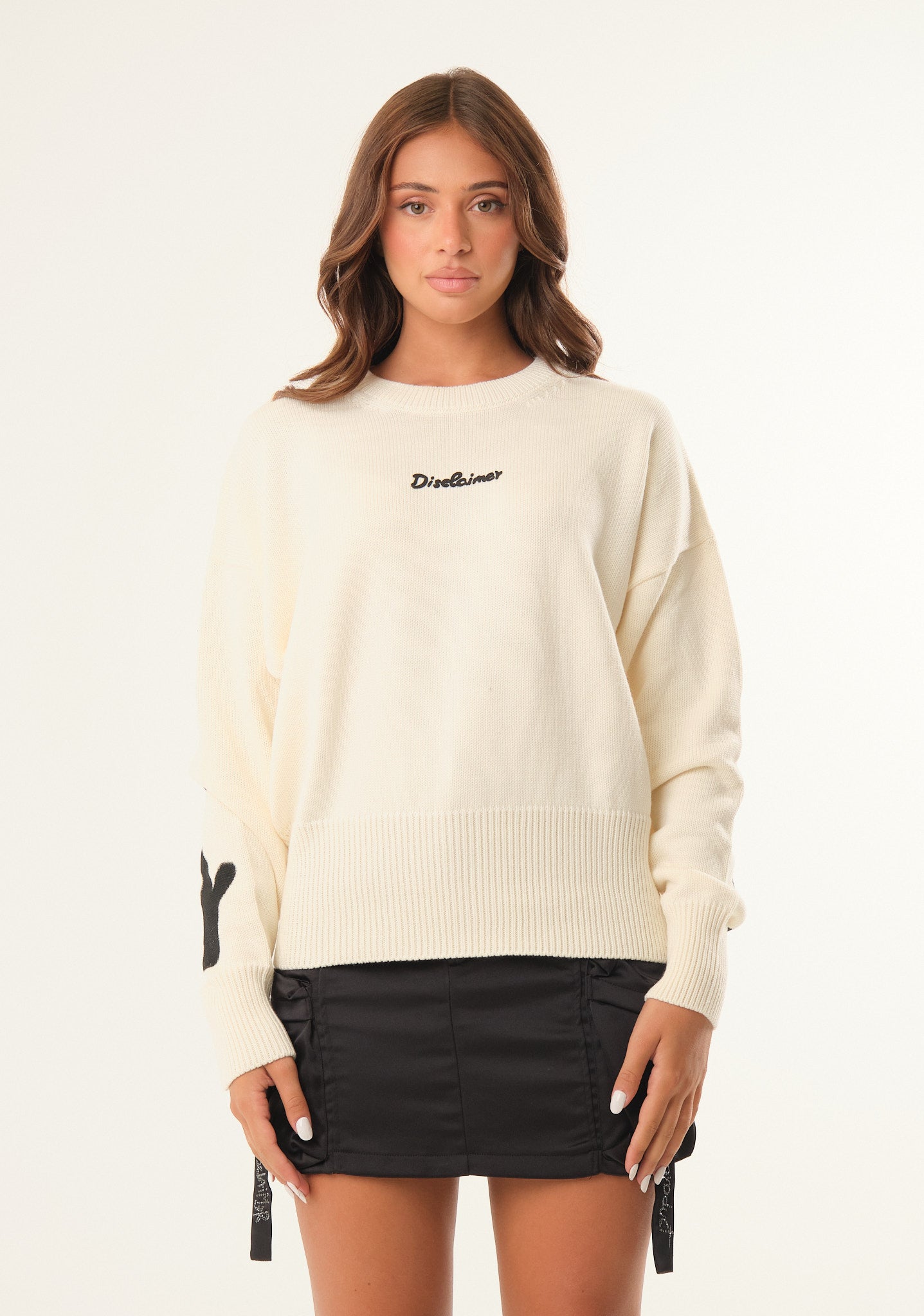 Maglione tricot con stampa posteriore