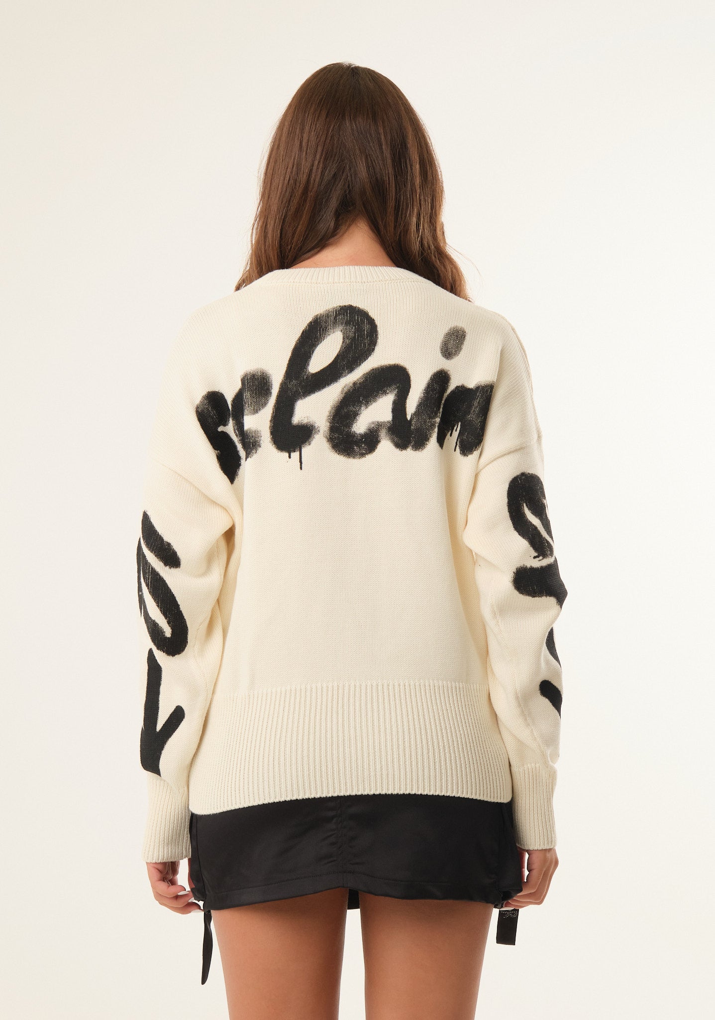 Maglione tricot con stampa posteriore