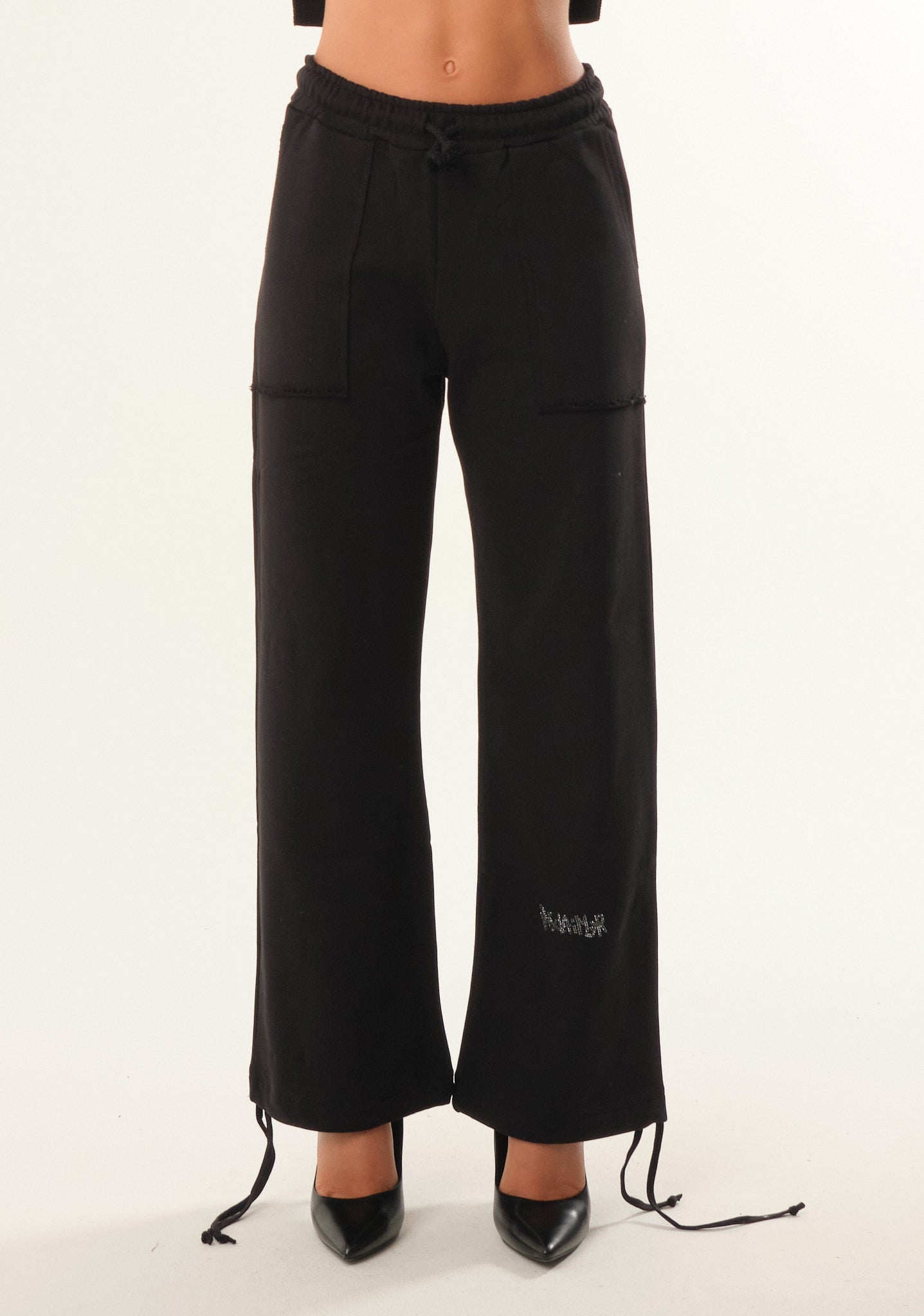 Pantalone palazzo in felpa