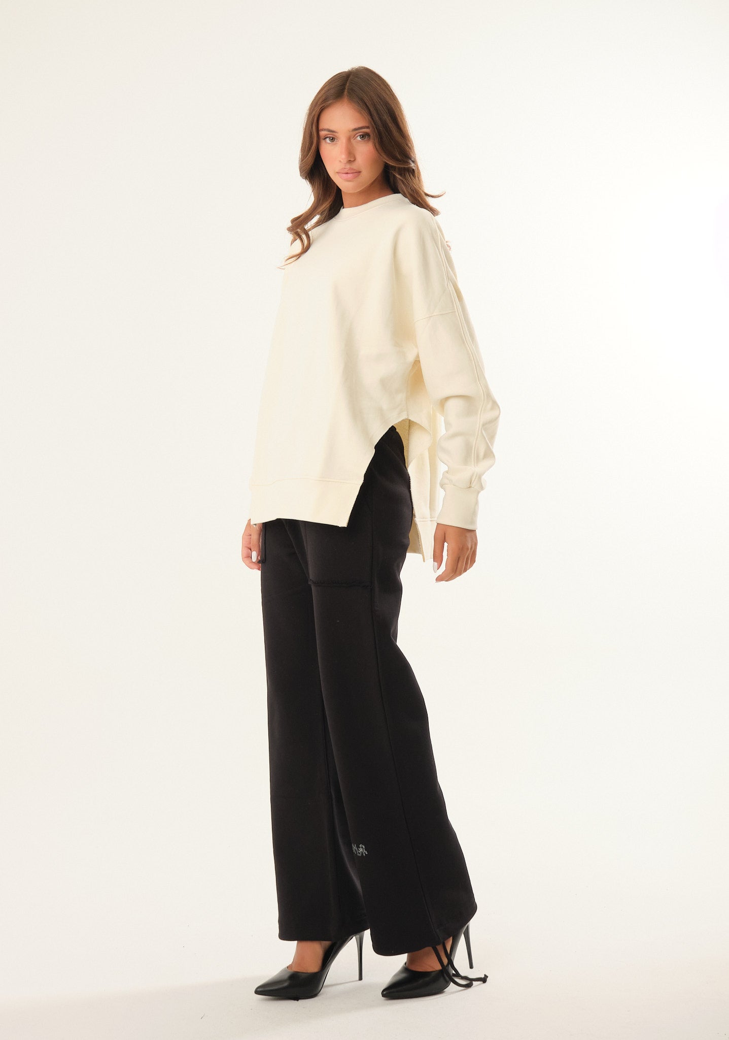Pantalone palazzo in felpa