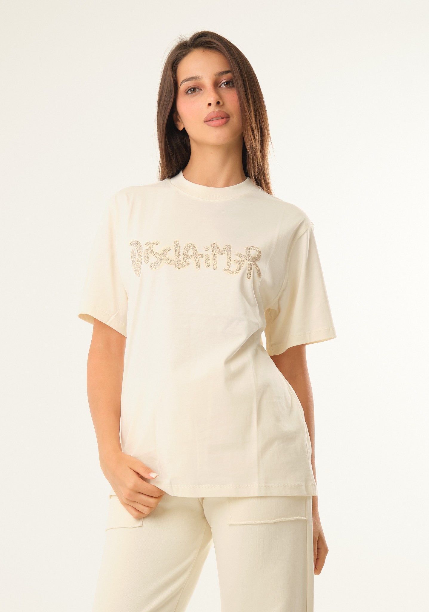T-shirt in jersey con applicazioni