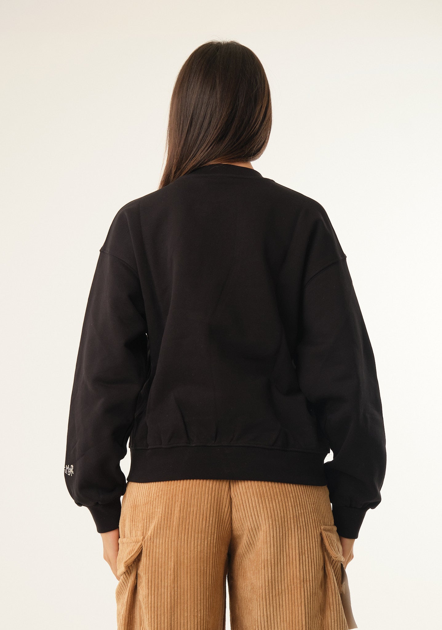 Felpa crop con logo frontale